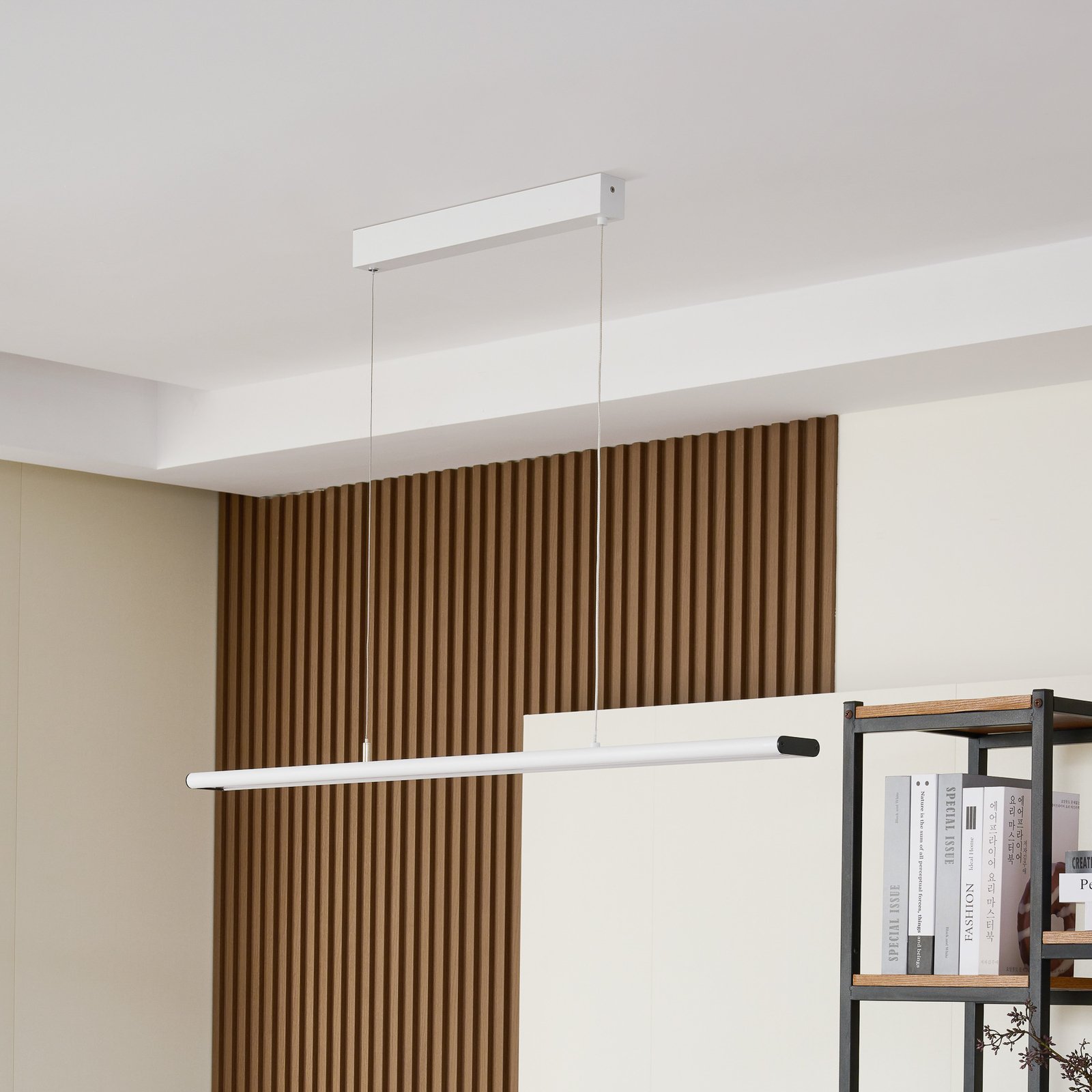 Prios Zyair LED-hengelampe til kontor, hvit