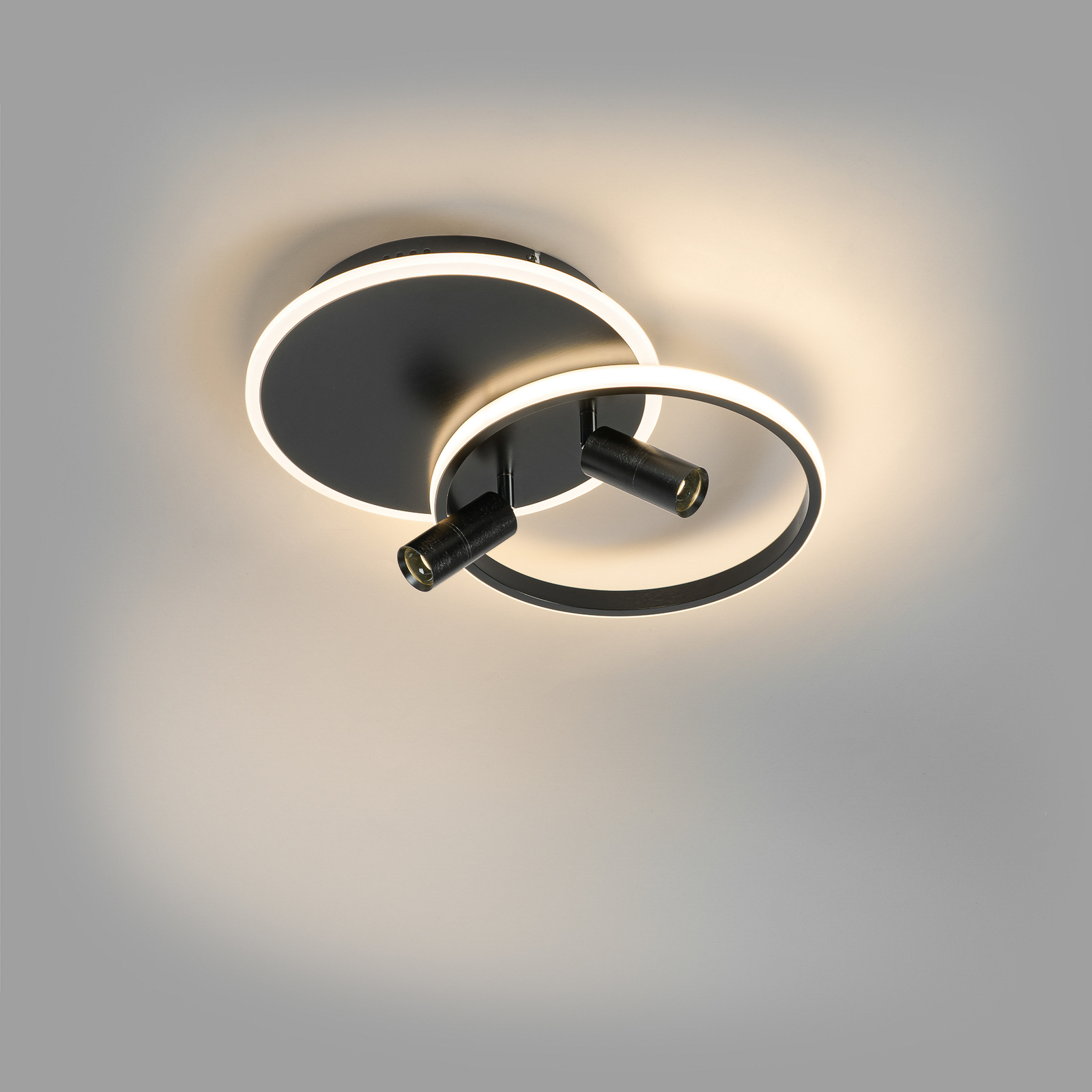Lucande Tival LED-Deckenlampe, rund, schwarz