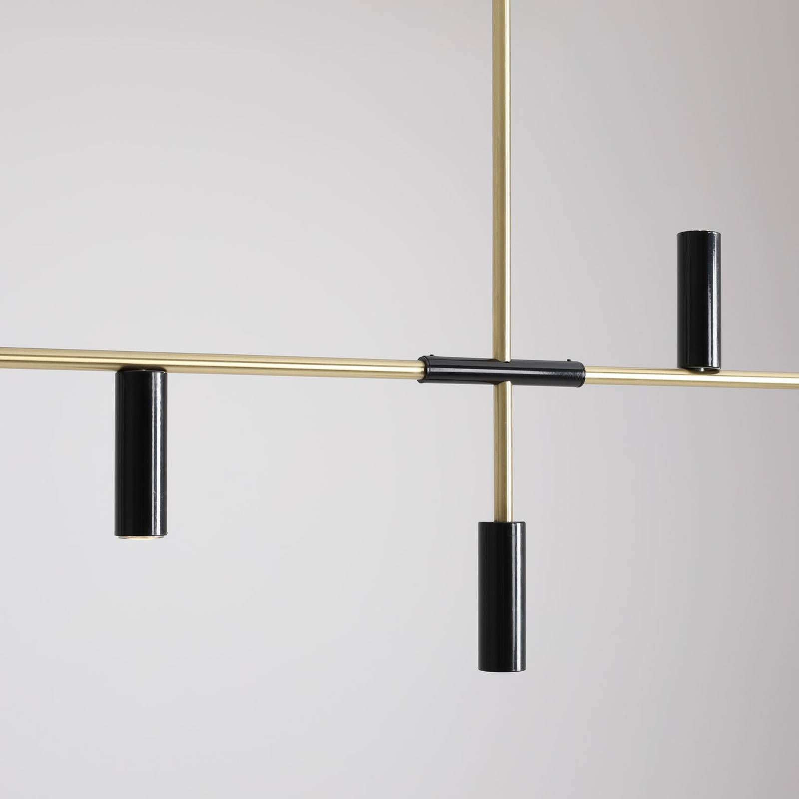 Lampa sufitowa 1083K40 6-punktowa, czarna/mosiężna