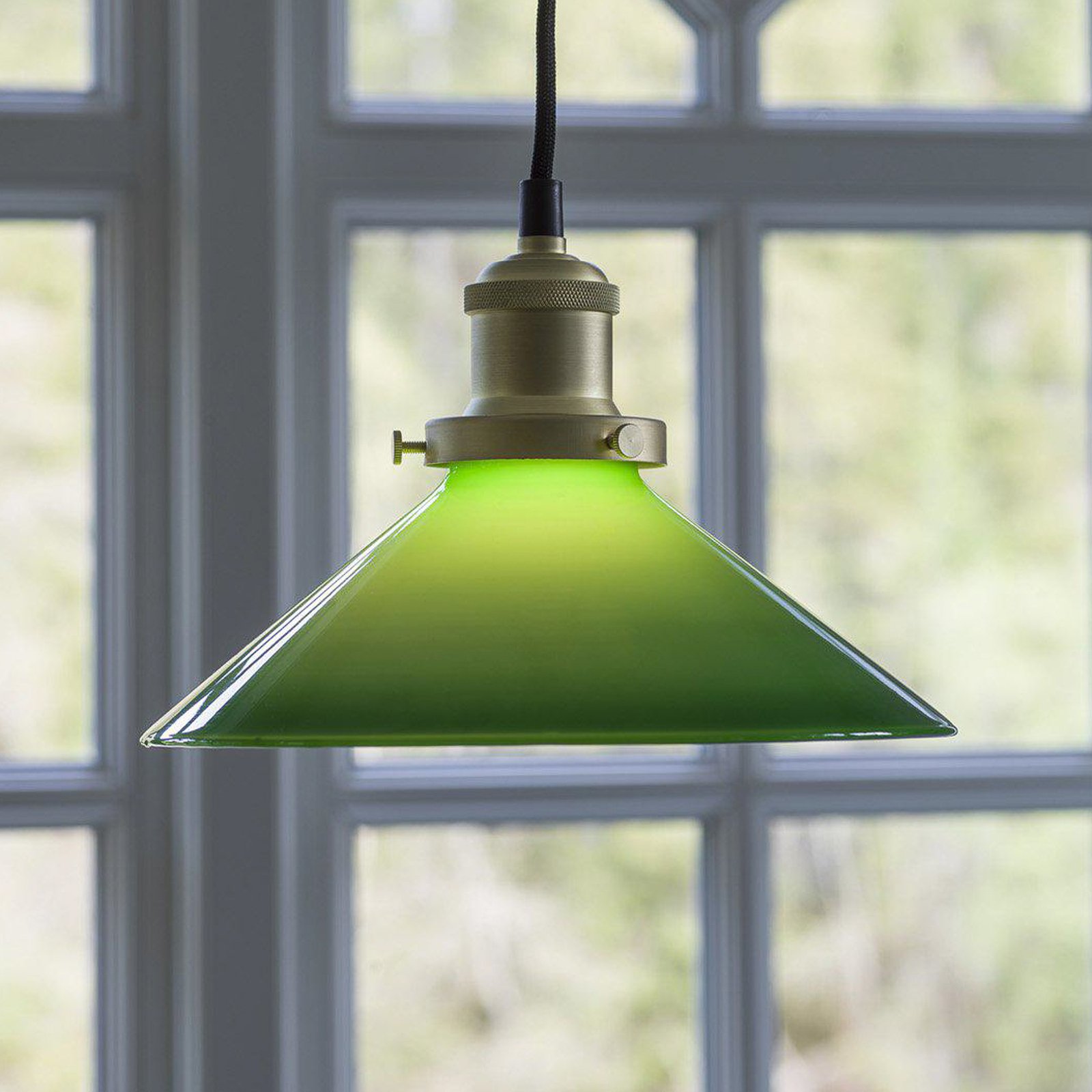 PR Home lámpara colgante August, verde, Ø 25 cm