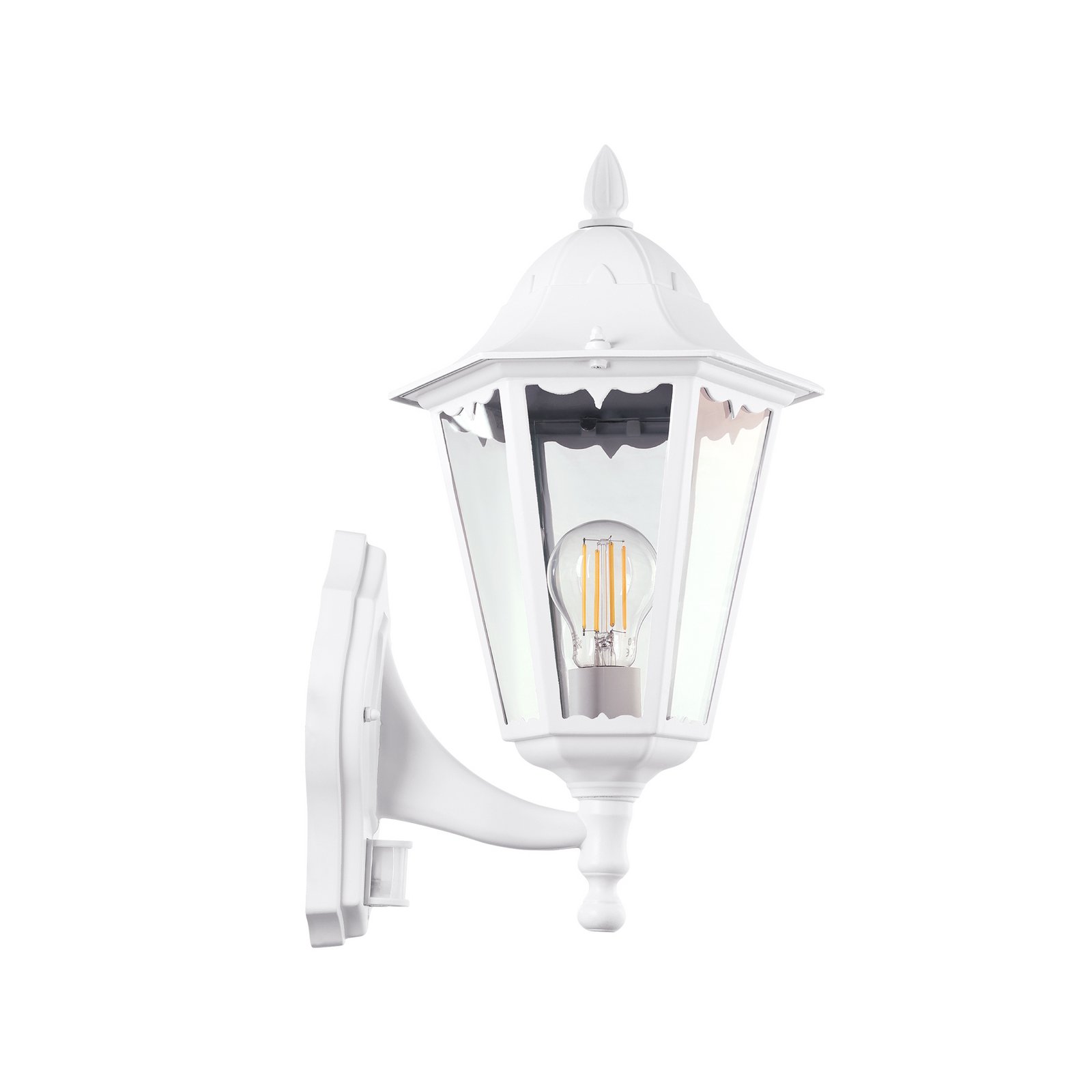 Außenwandlampe Navedo, weiß, Höhe 42 cm, Metall, Sensor