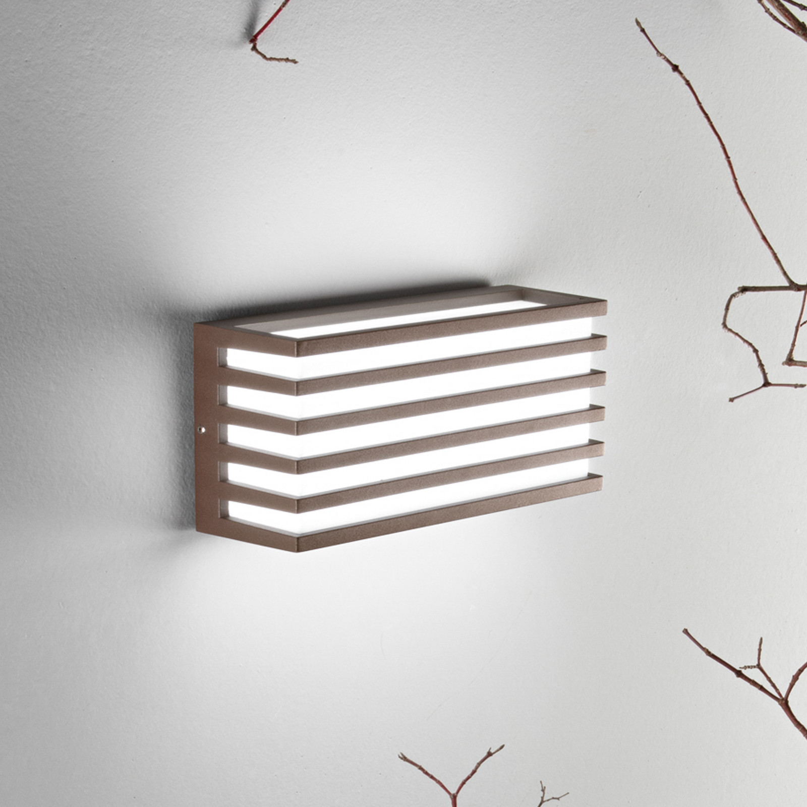 Intec Μπρούντζος, Λευκό Λάμπα Led Εξωτερικού Χώρου Dukrot, Χρώμα Μπρούντζου, Πλάτος 22 Cm Μέταλλο