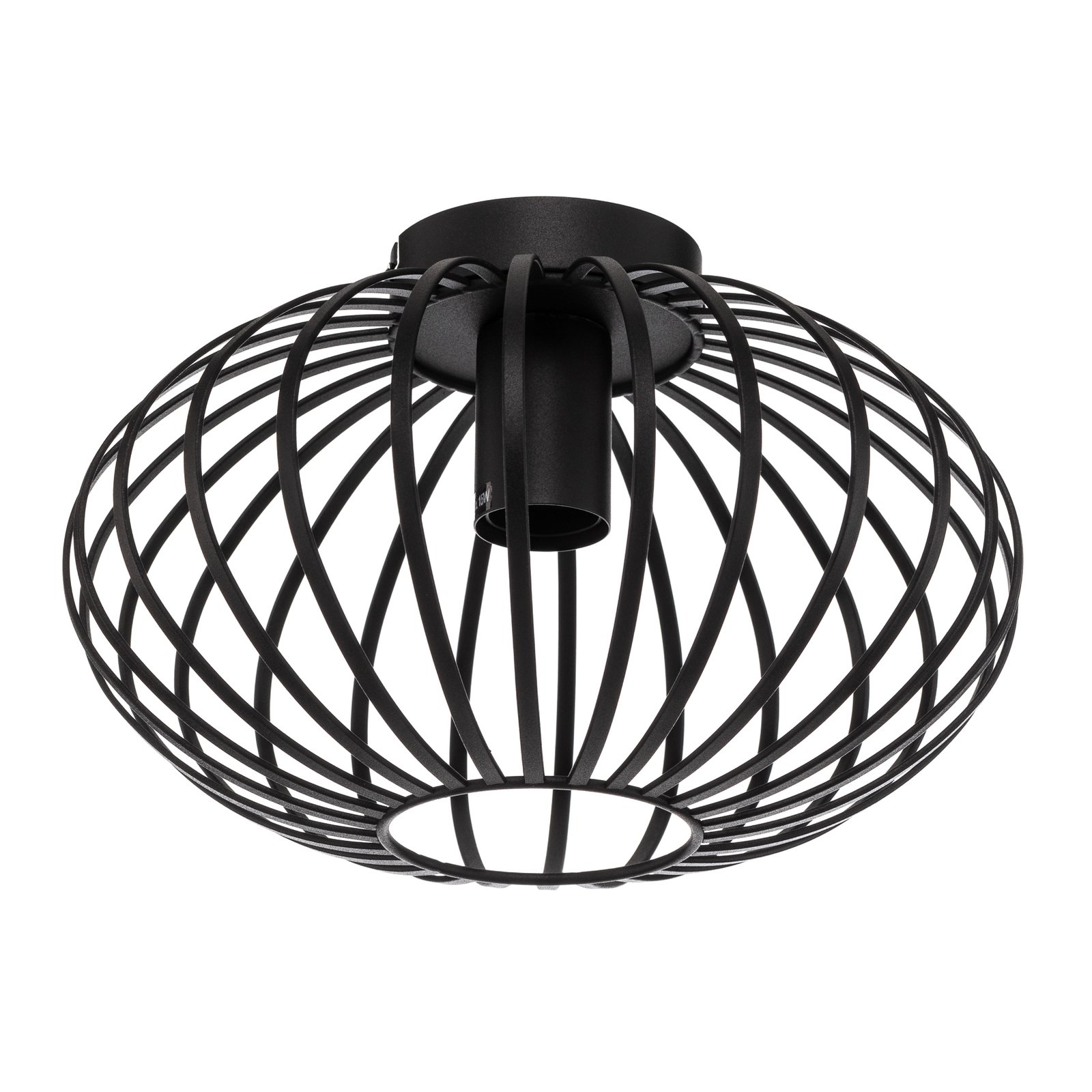 Lindby Maivi ceiling light, black, 30 cm, iron, cage
