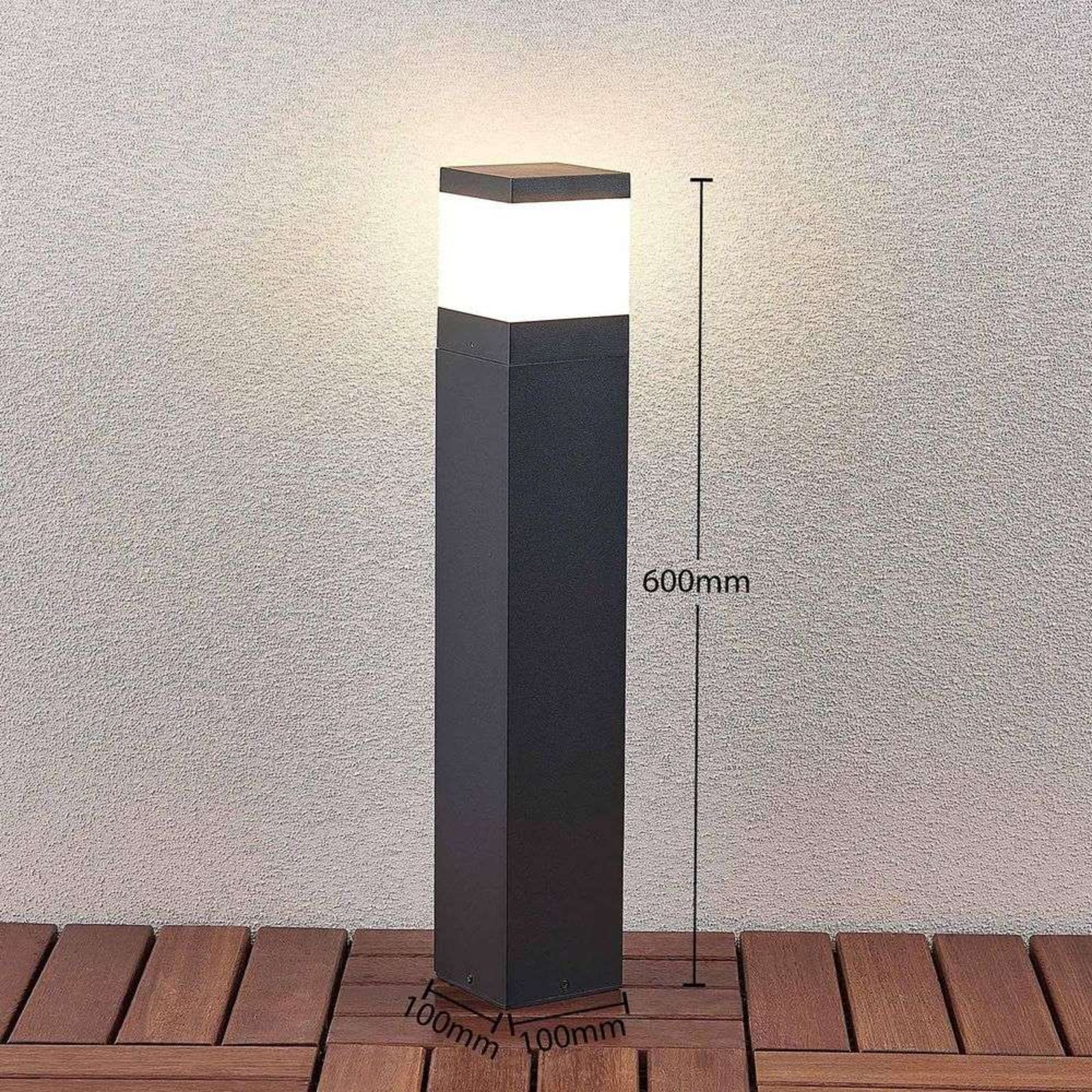 Litas Square LED Zahradní Lampa Dark Grey - Lindby