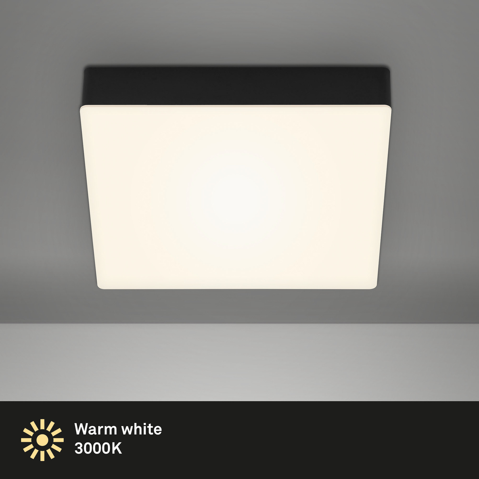 Flame LED mennyezeti lámpa, 21,2 x 21,2 cm, fekete színű