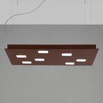 Fabbian Quarter - candeeiro suspenso LED castanho 7flg.