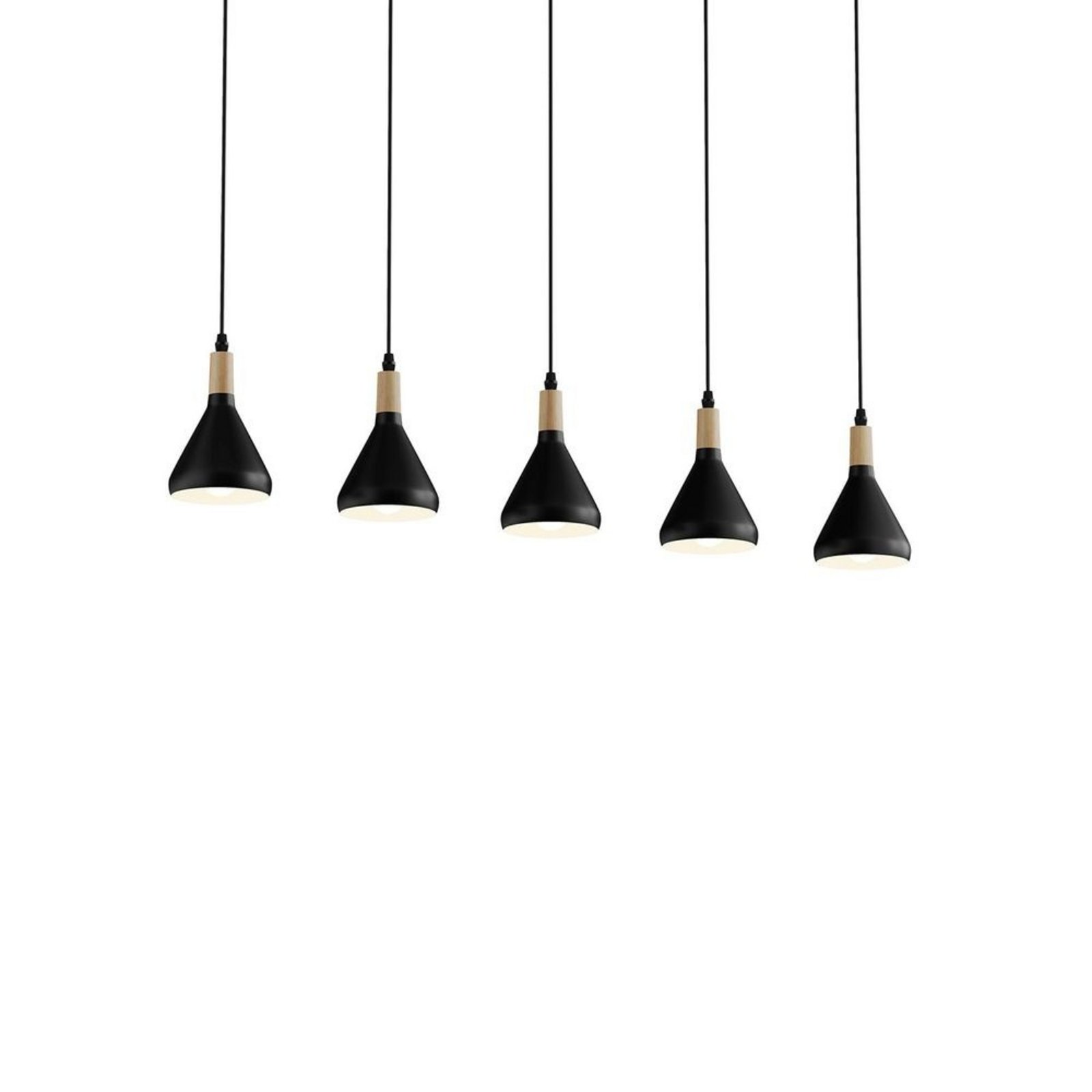 Arina Lustră Pendul Black/Wood - Lindby