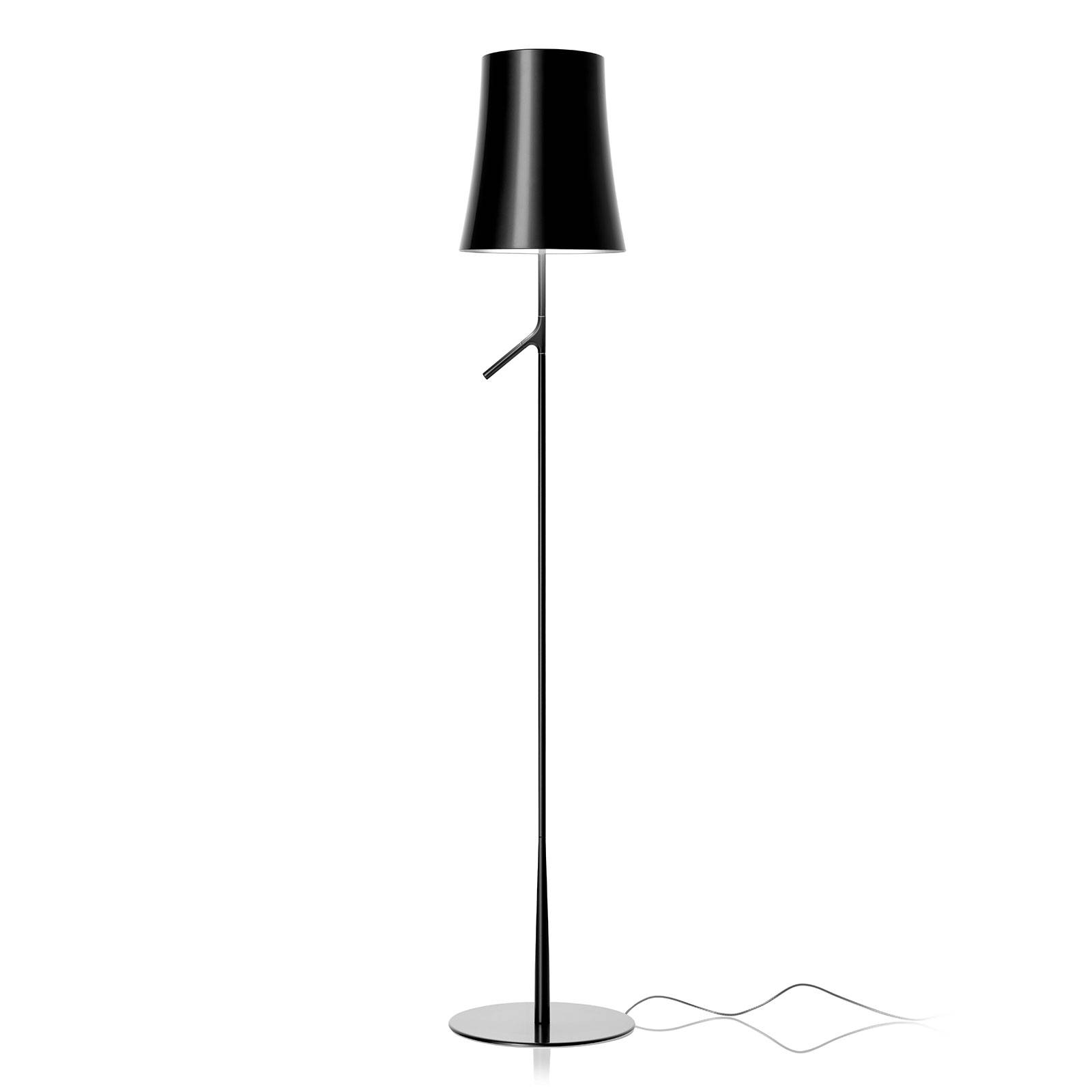 FOSCARINI Foscarini Birdie LED Lettura floor lamp, graphite, for Living / Dining Room, polycarbonate, varnished steel, metal, 8.4 W, energy efficiency: A+, H: 150 cm