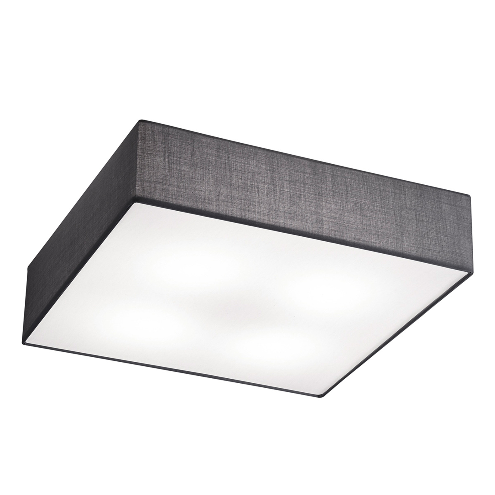 Trio Lighting Embassy - square ceiling light made of fabric, for Hallway, Metal, fabric, plastic, E27, 60 W, energy efficiency: A++, L: 50 cm, W: 50 cm, H: 17 cm