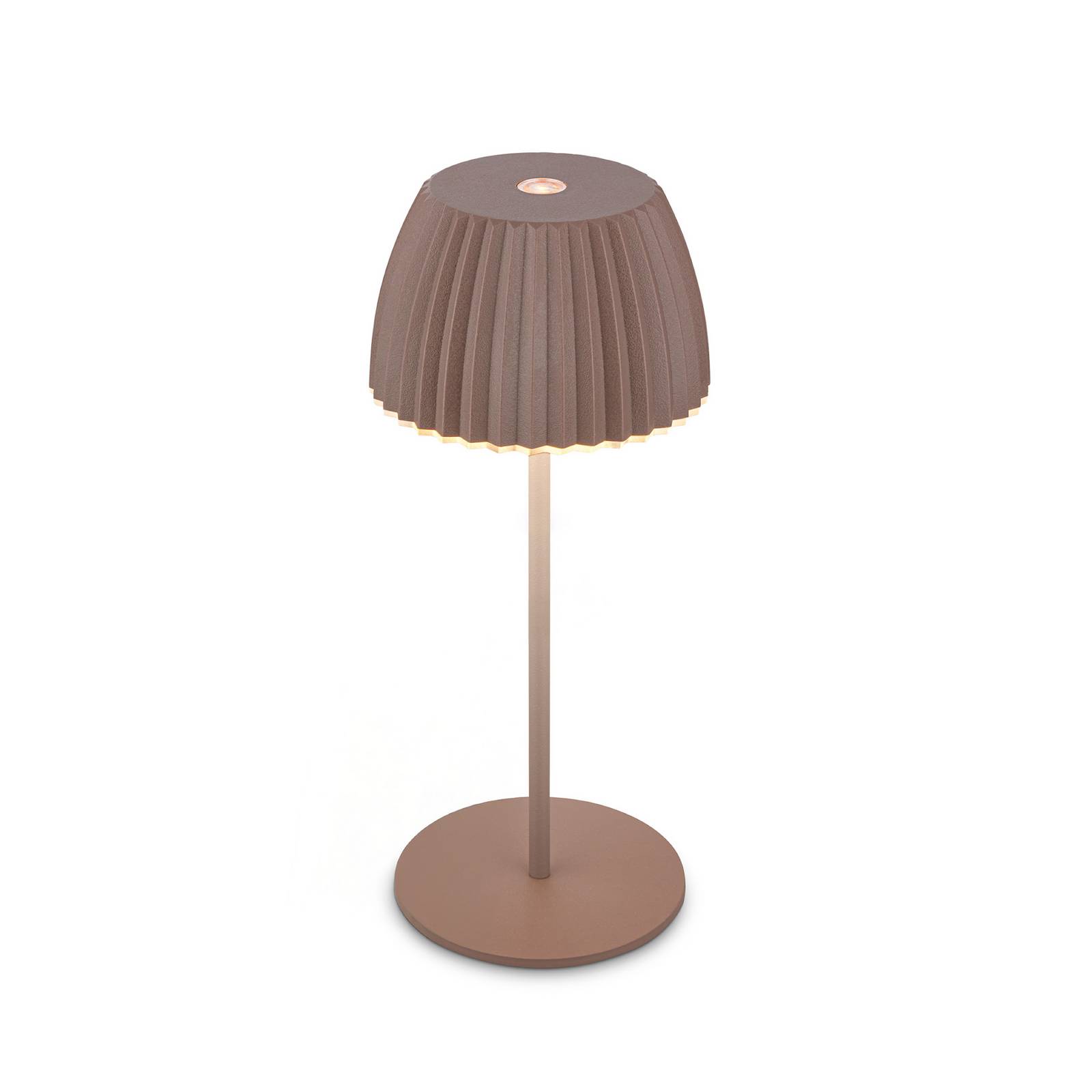 Lampa stołowa LED z akumulatorem Brilo unplugged Riffle, 20 cm, umbrasand