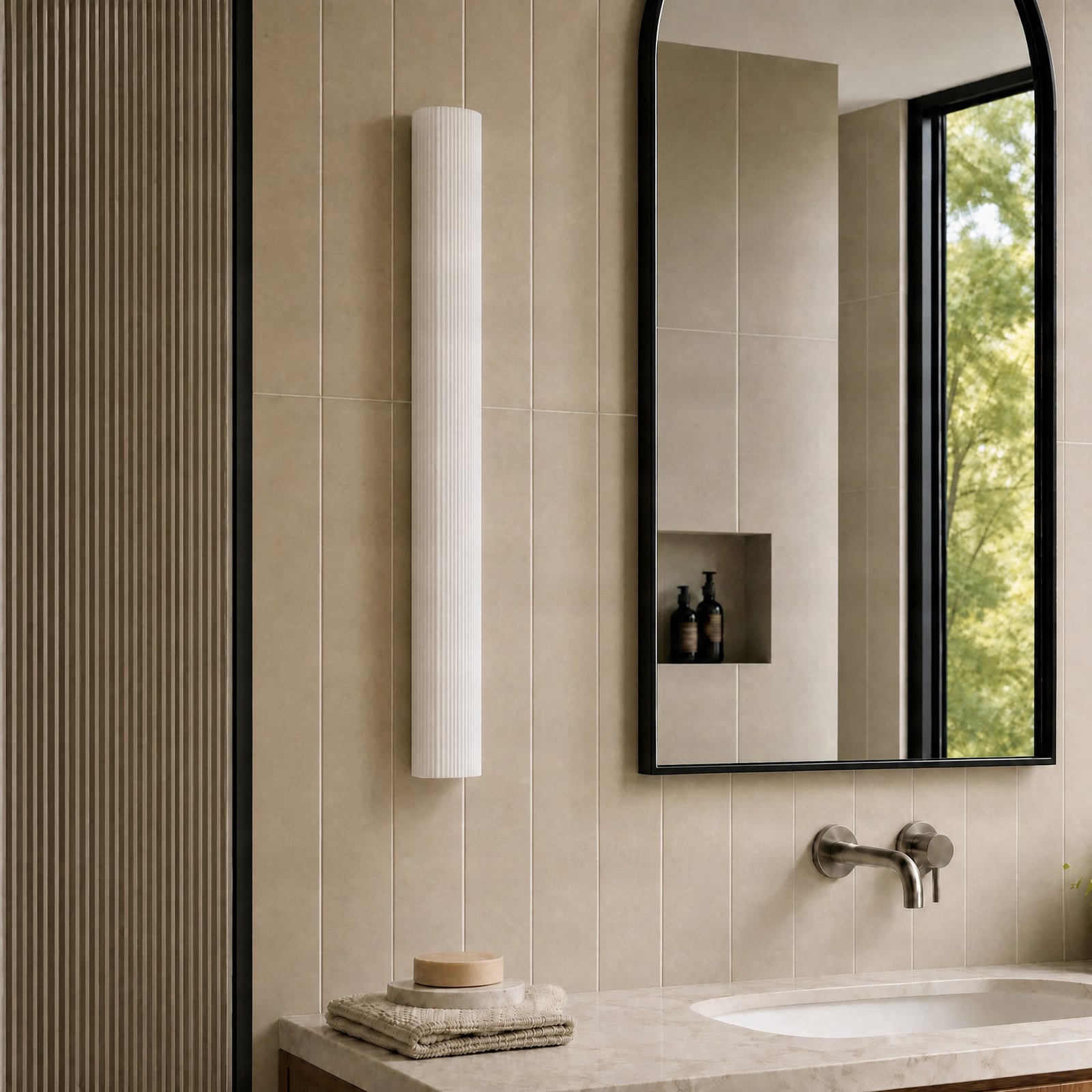 Aplique LED para baño Victoire de Lucande, 70 cm, blanco/cromo, CCT Aplique LED para baño Victoire de Lucande, 70 cm, blanco/cromo, CCT