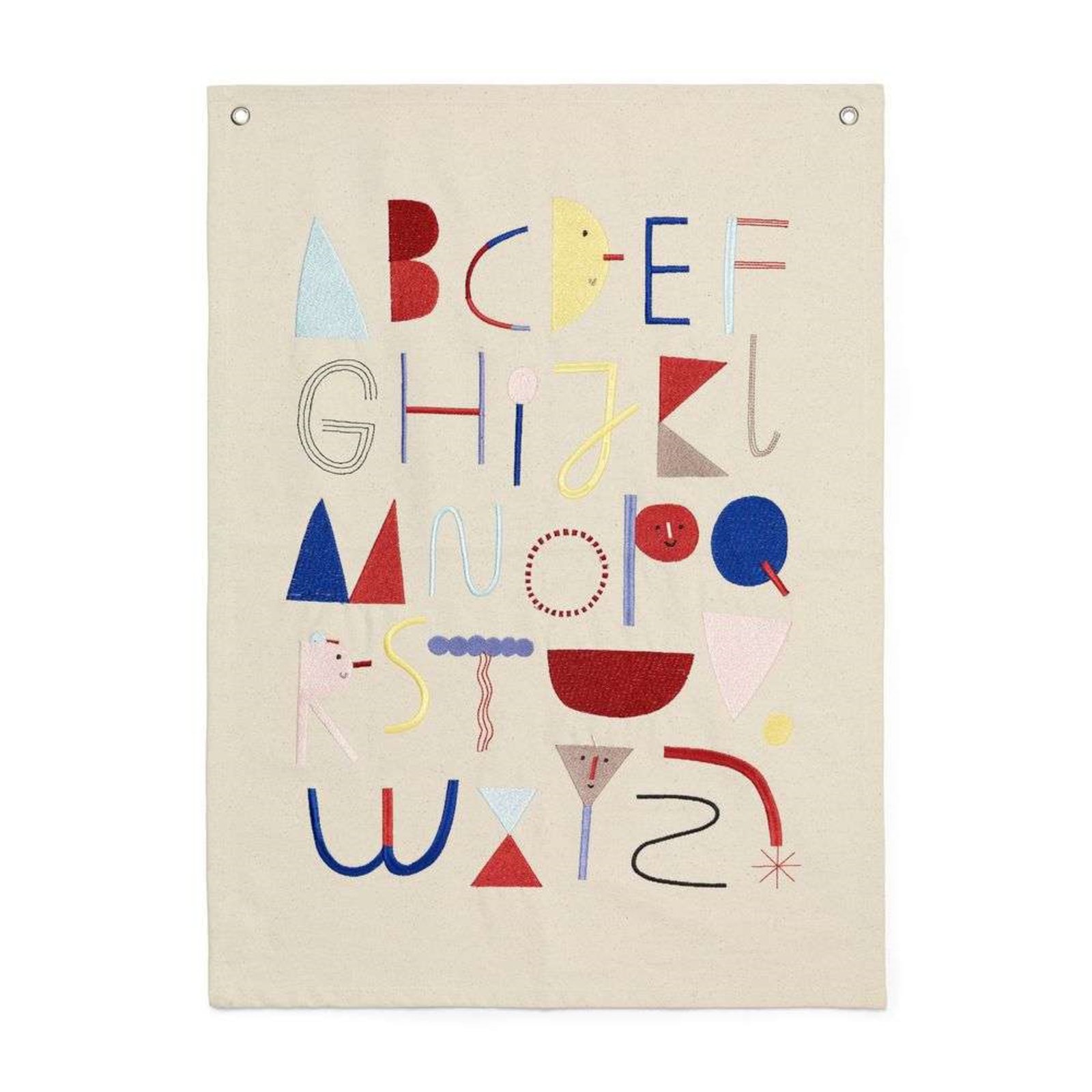 Alphabet Fabric Poster Off-White - Ferm Living