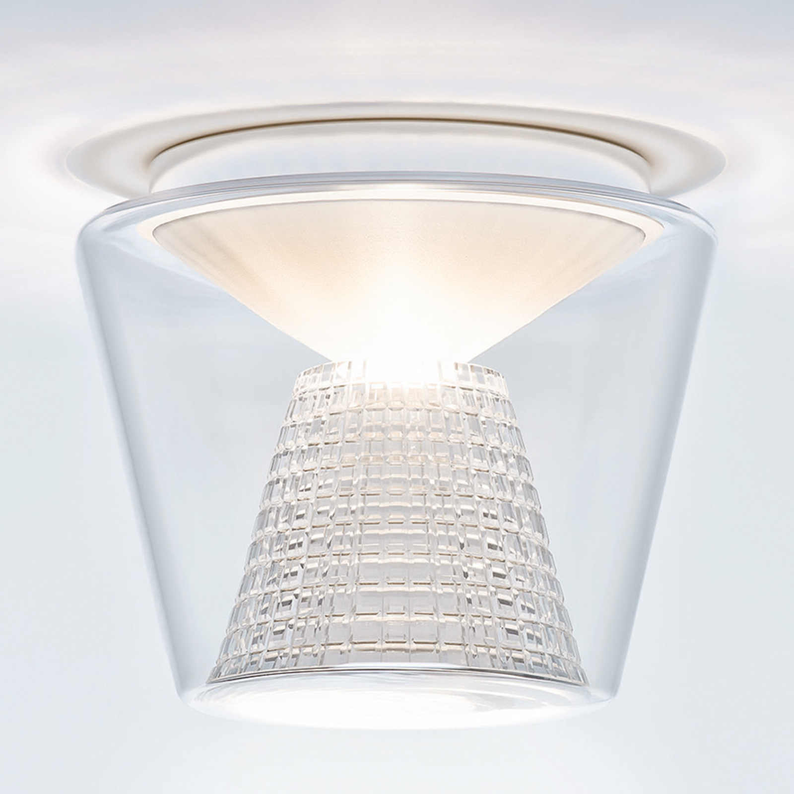 Lámpara LED de techo Annex, reflector de cristal