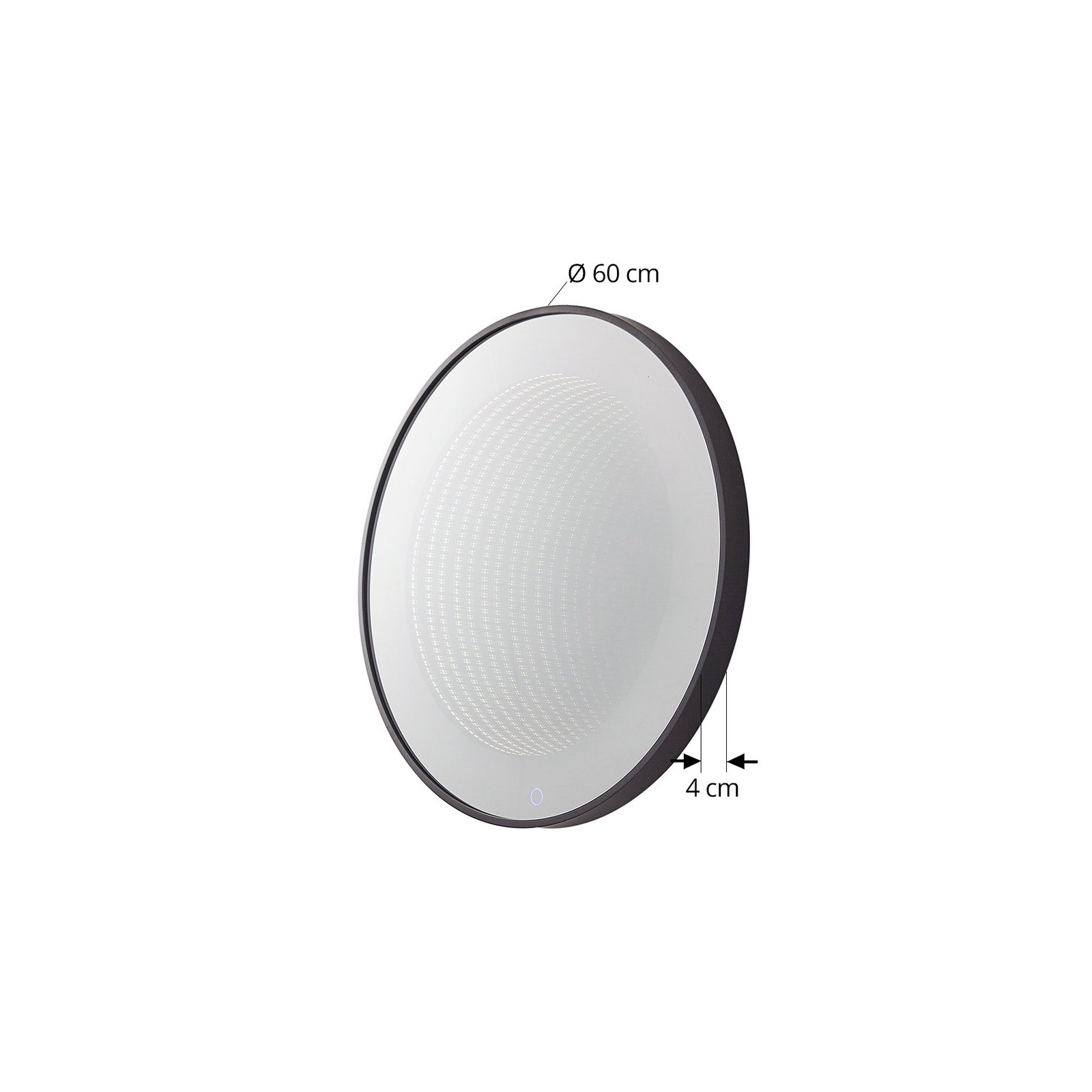 Lucande LED-Infinity-Spiegel Emire, schwarz, Alu, CCT, IP44