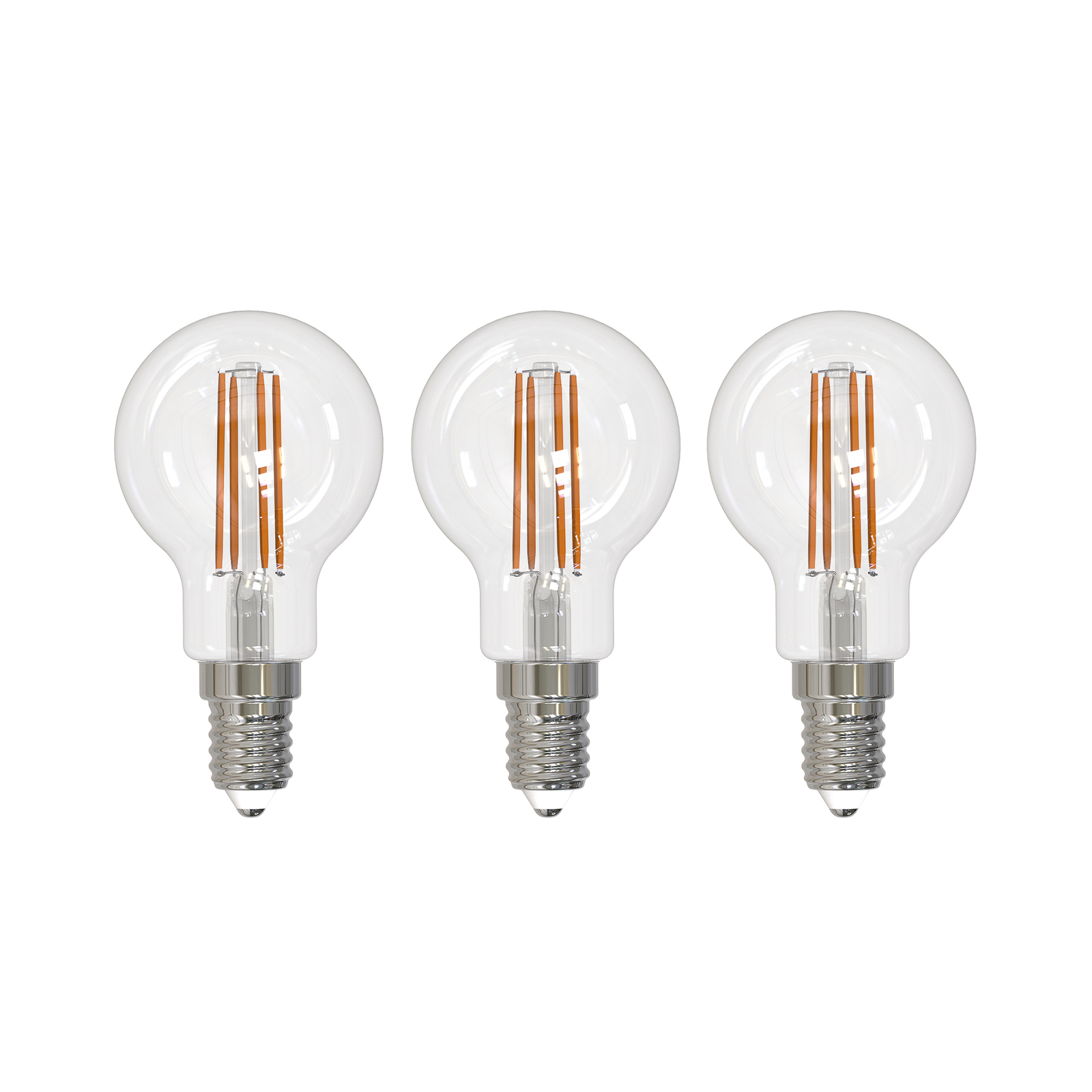 Arcchio lâmpada LED de incandescência E14 G45, conjunto de 3, 2700 K