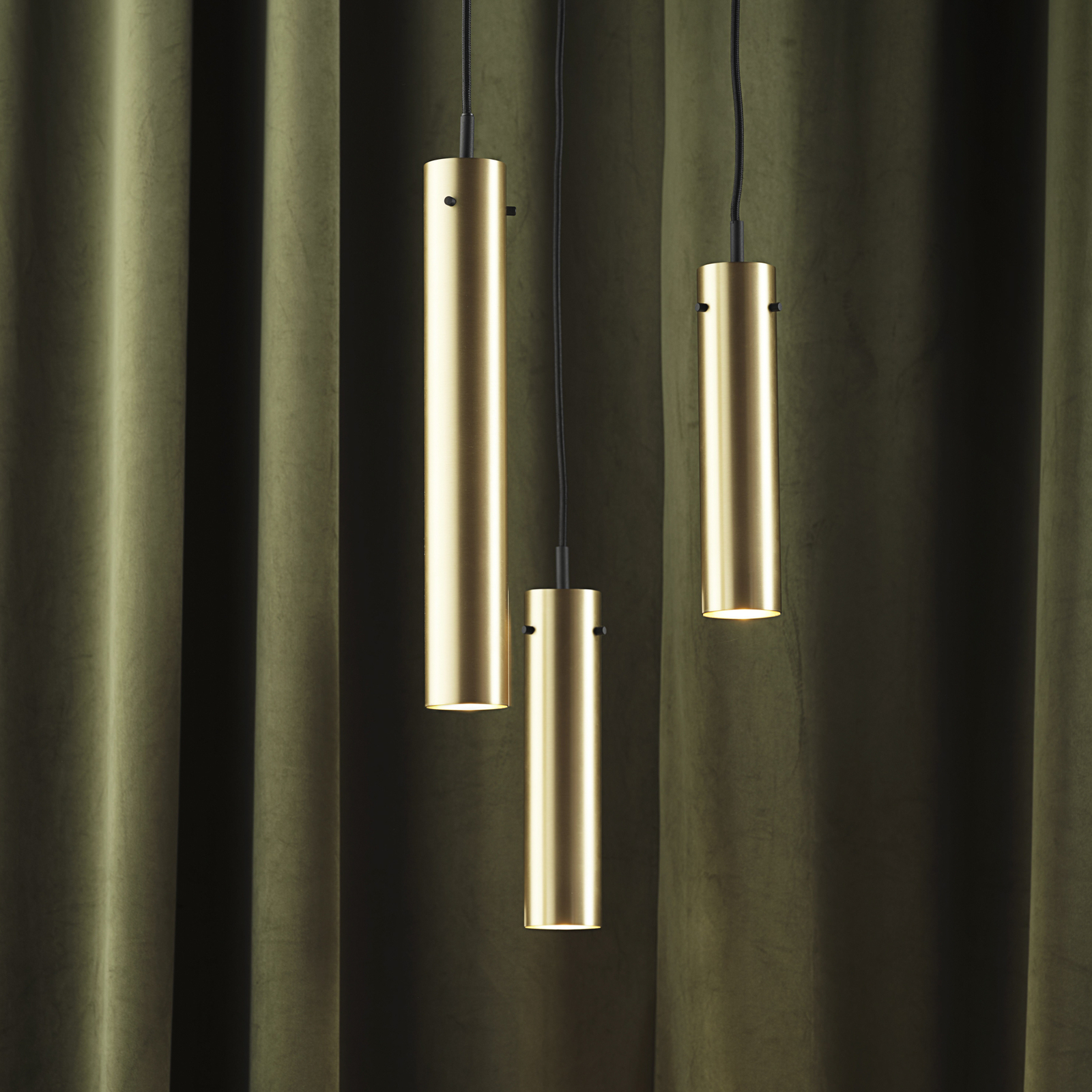 FRANDSEN pendant light FM2014, polished brass, height 36 cm