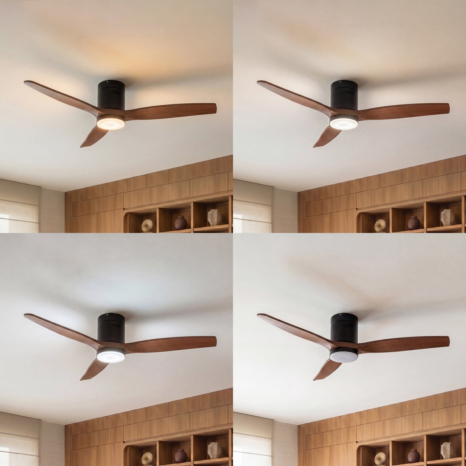 Lucande LED stropni ventilator Brinia, premer 132 cm, les, CCT