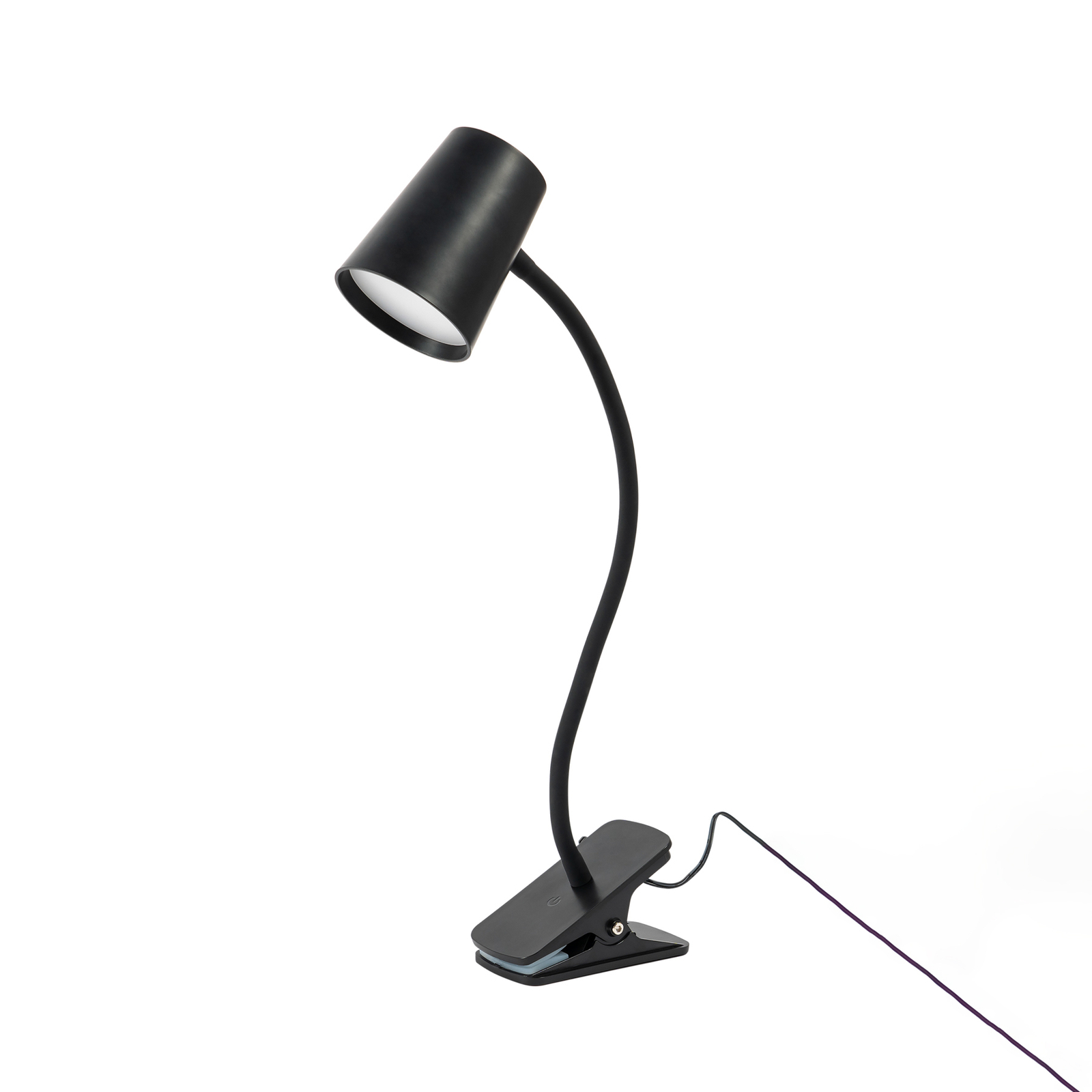 Lindby Ailina lámpara mesa LED pie de pinza, negro