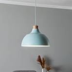 Envostar hanglamp Kaitt, houtdetail, Ø 34 cm, mint