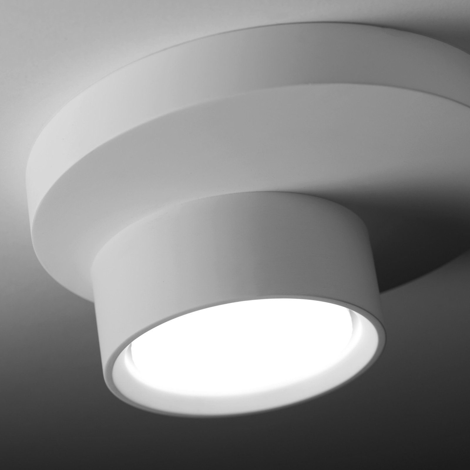 Demetra ceiling lamp, Ø 16 cm, white, plaster, GX53