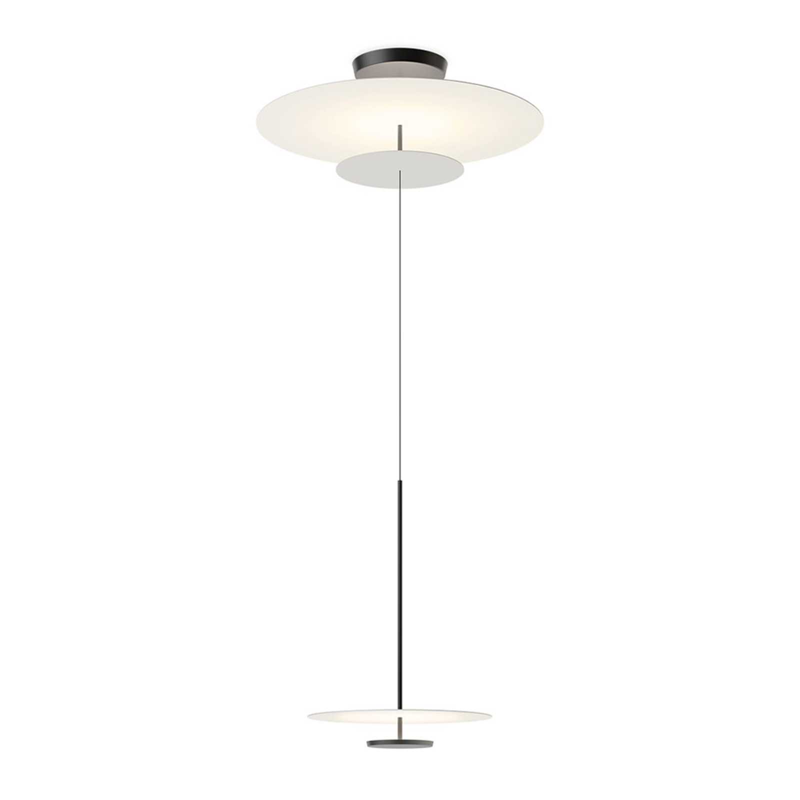 Vibia Flat LED hanglamp 3-lamps. Ø 90cm grijs L1