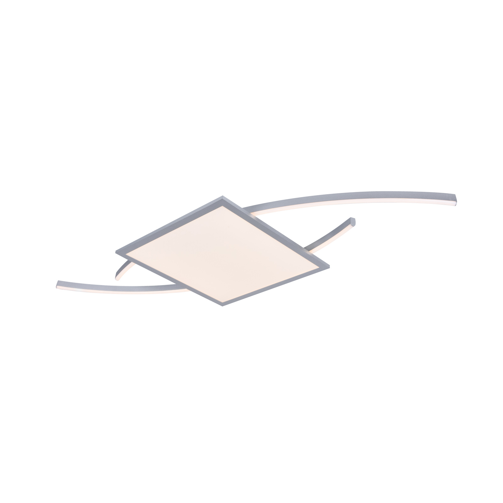 Lucande Tiaro LED ceiling lamp, angular, 30 cm, for Living / Dining Room, iron, aluminium, plastic, 25 W, energy efficiency: A+, L: 90.8 cm, W: 30 cm, H: 5.5 cm