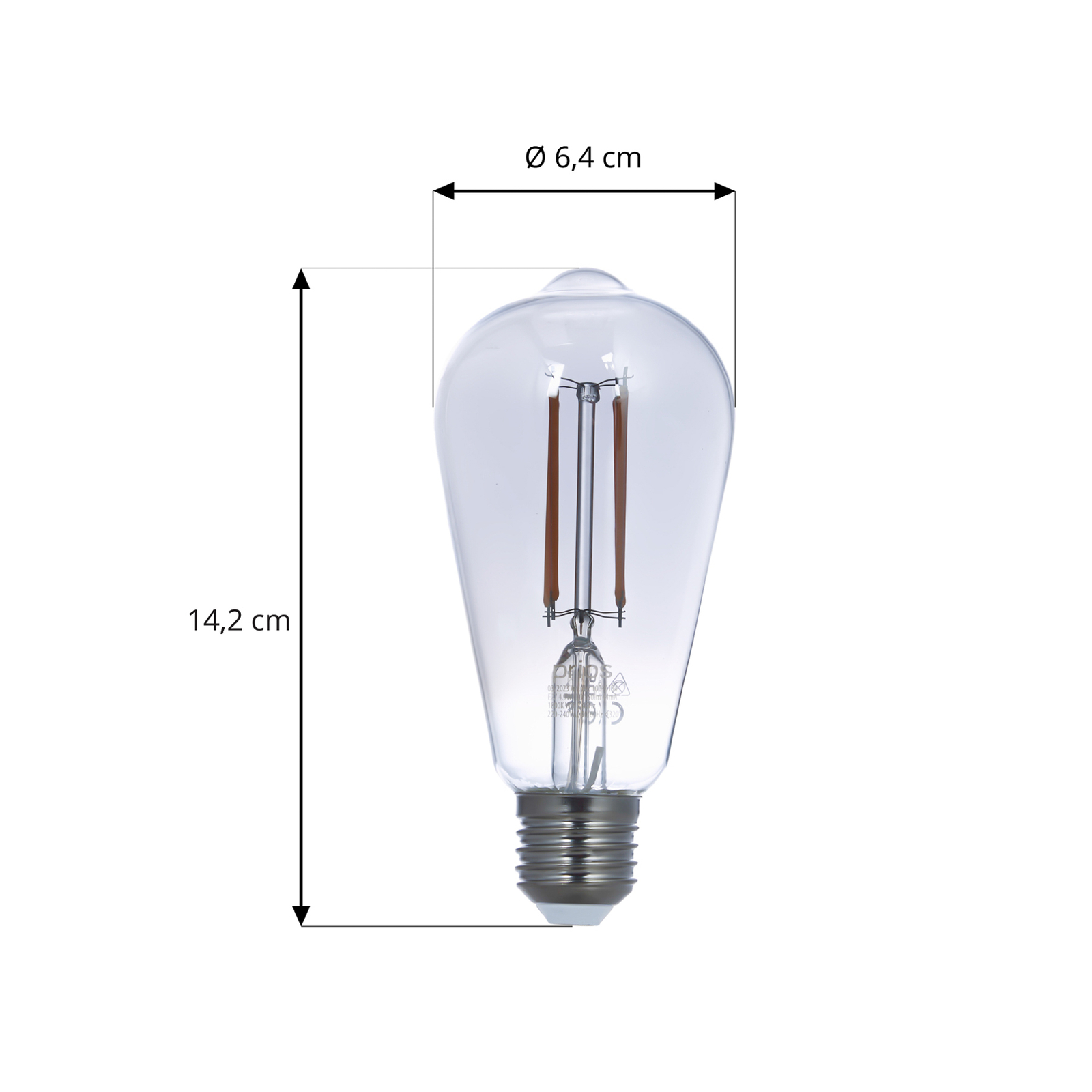 Prios LED-Lampe E27 ST64 rauchgrau WLAN 4,9W 3er
