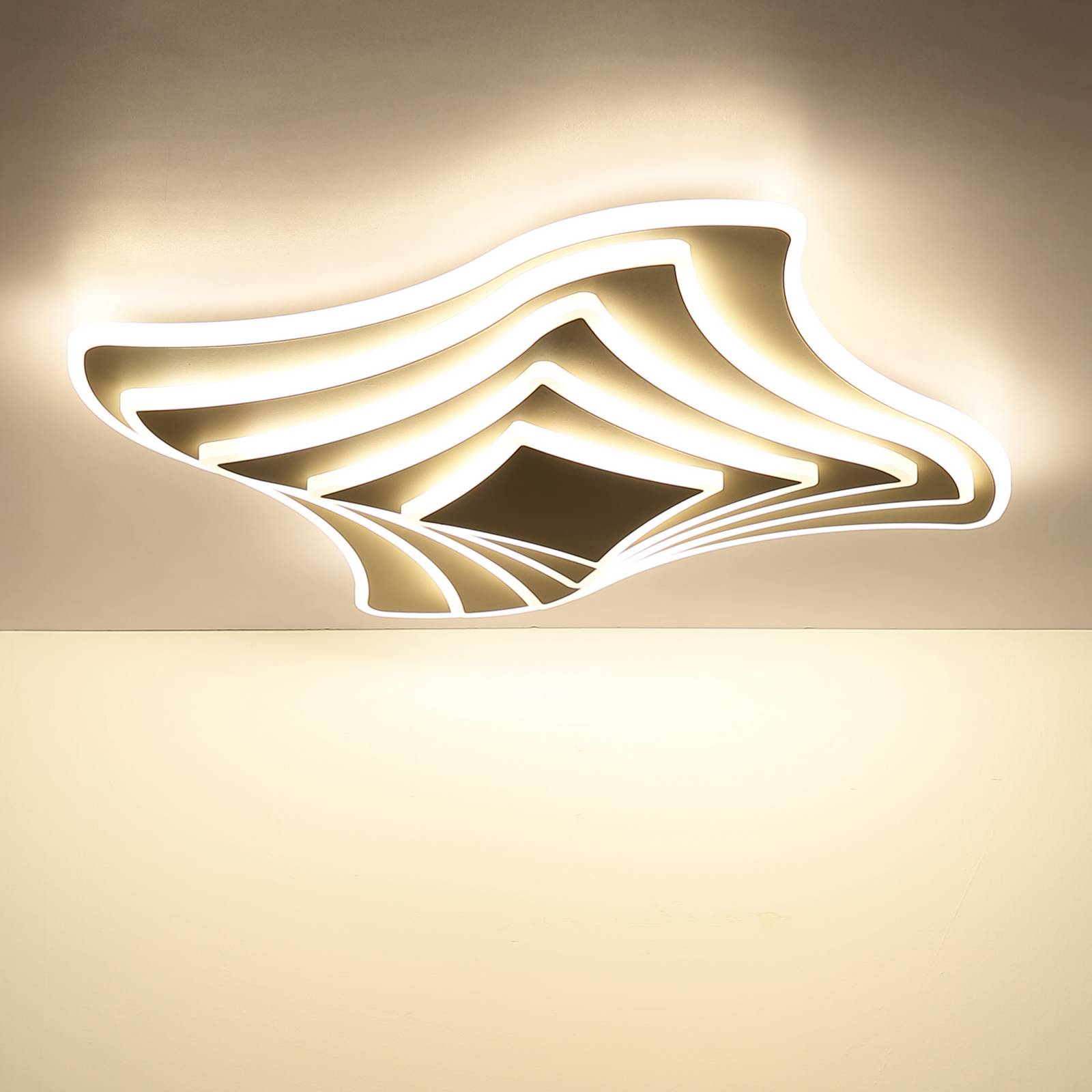 Lampa sufitowa LED Octavio, kolor piaskowy, metal, CCT, ściemniana