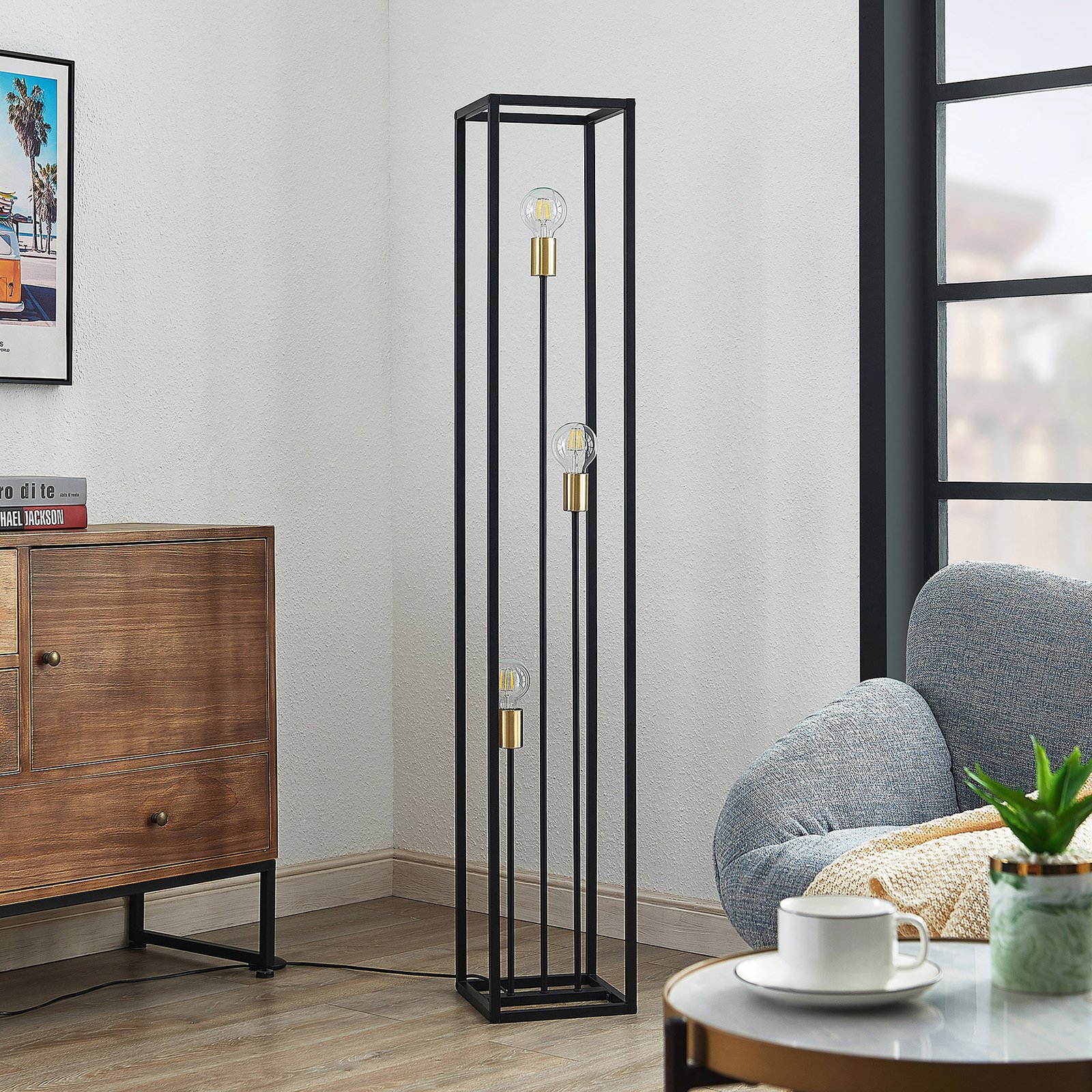 Tiliane Lampadaire Matt Black - Lindby