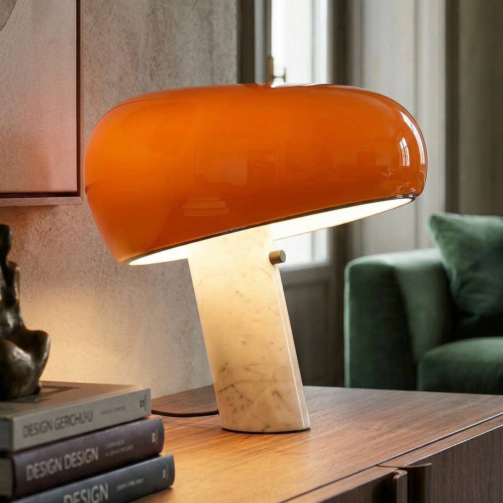 Levně FLOS Stolní lampa FLOS Snoopy se stmívačem, oranžová