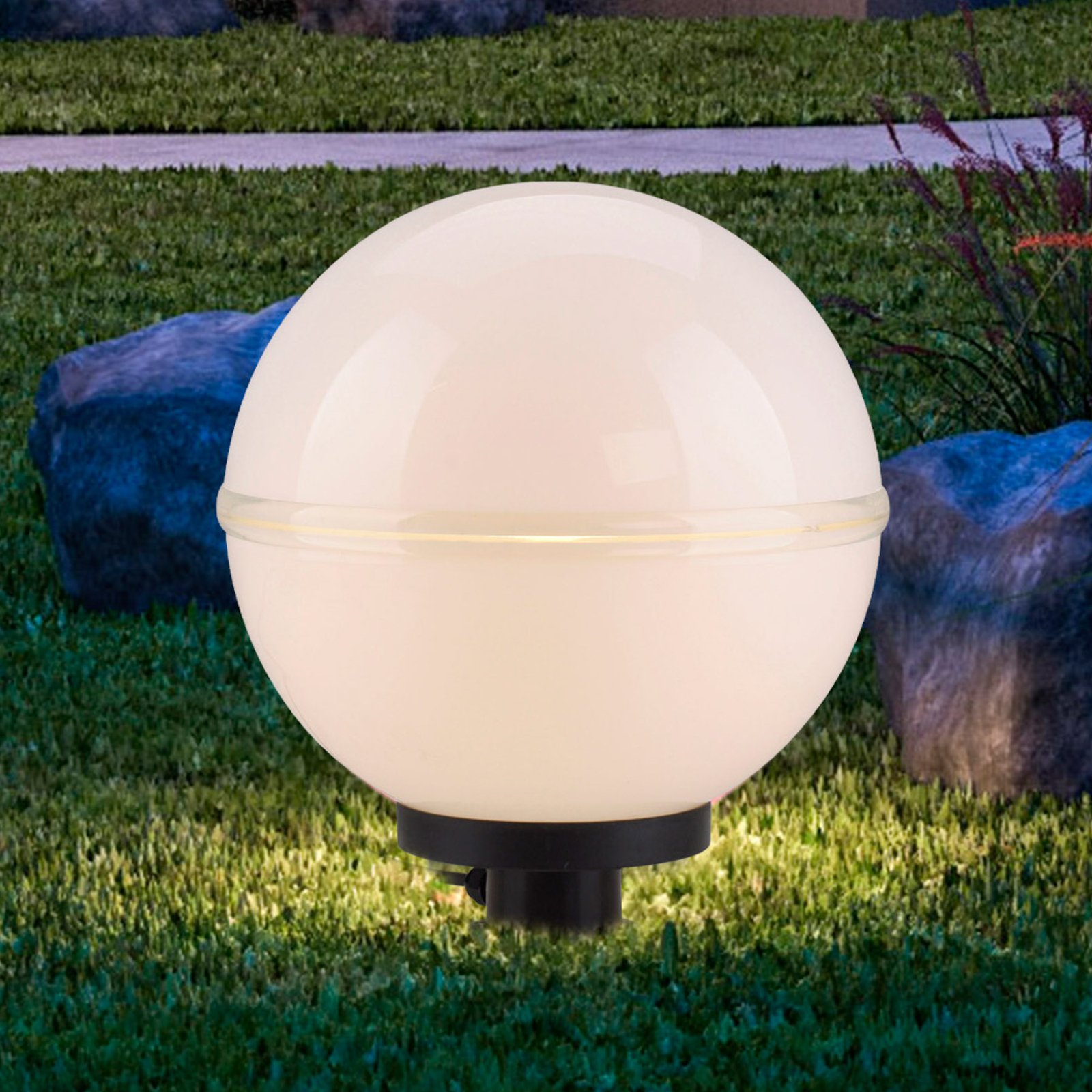 Lámpara decorativa de exterior Hemi, pincho de suelo, paquete de 2 Ø 20cm