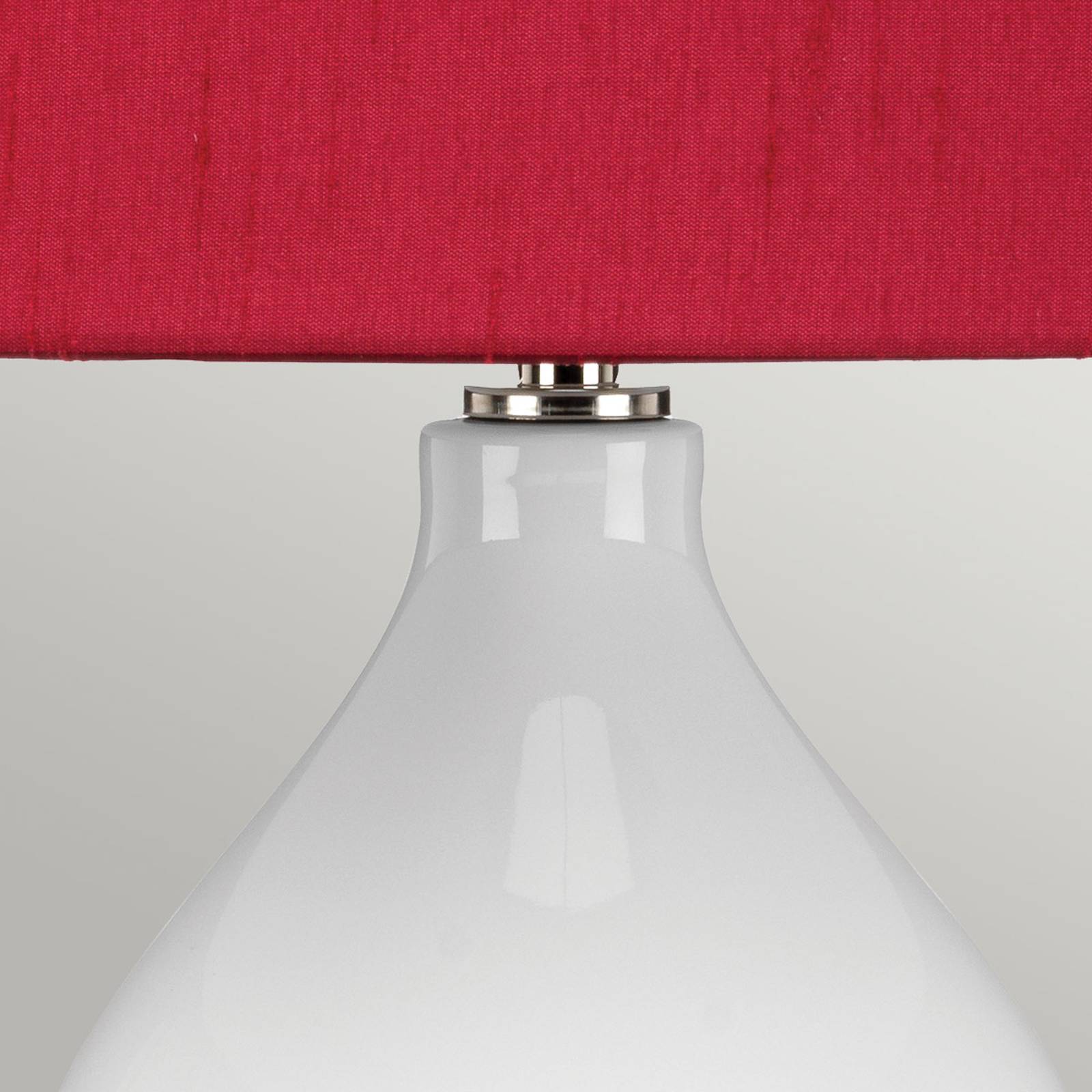 Isla tekstil-bordlampe poleret nikkel/rød