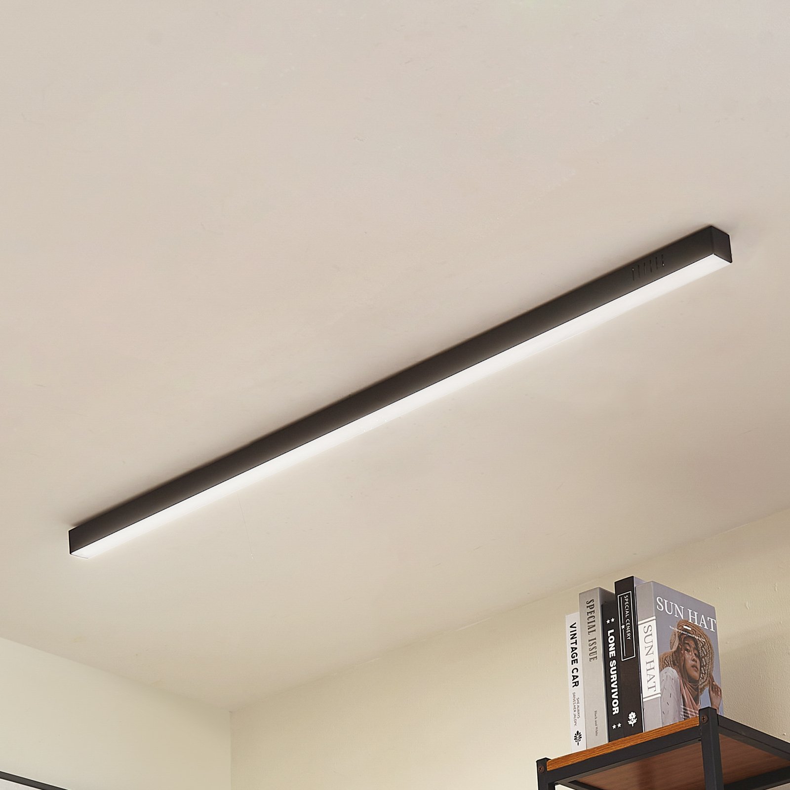 Teniona LED-Deckenleuchte 132 cm schwarz Aluminium - Lucande