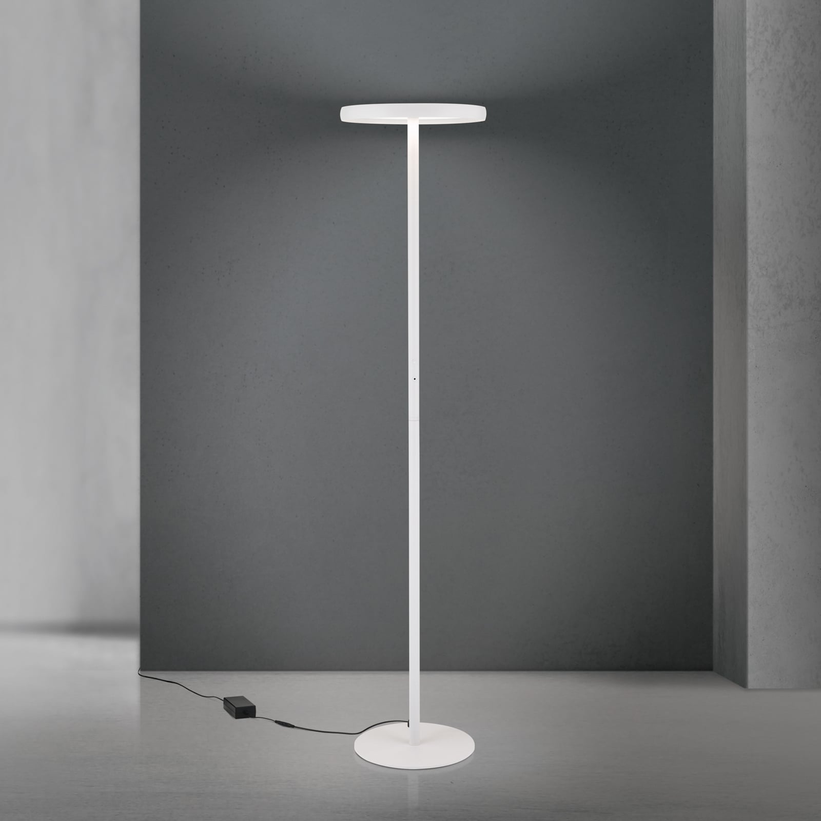 Candeeiro de pé LED KANT, branco, altura 185 cm, CCT, regulável, up/down