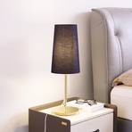 Lucande Pordis table lamp, brass and black