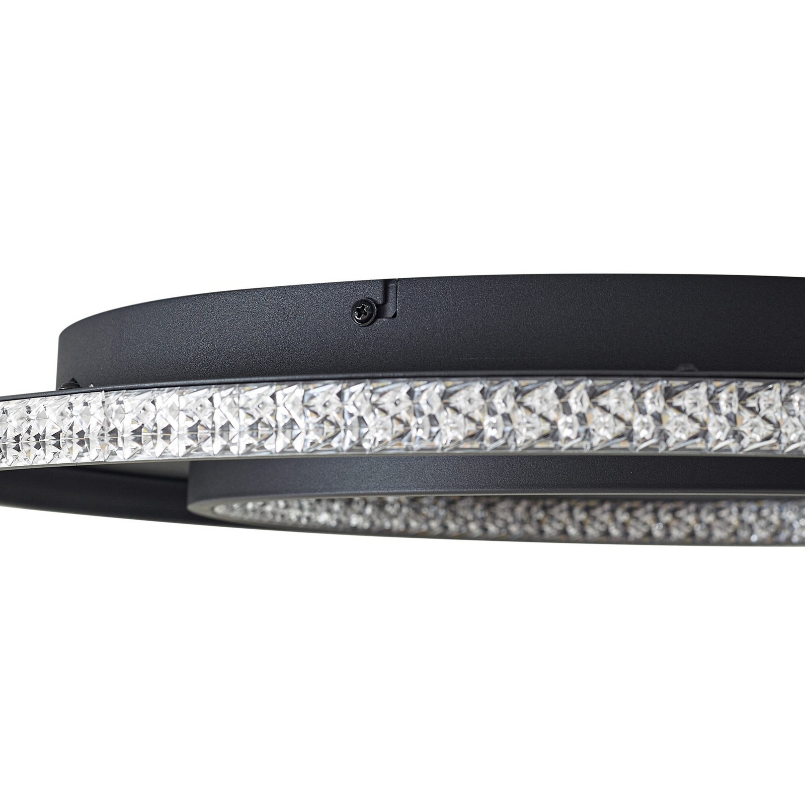 Lindby LED-Deckenlampe Inessa, Ø 51cm, schwarz, CCT, dimmbar