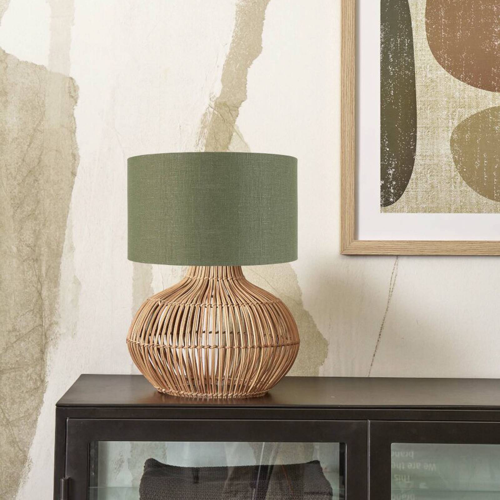 GOOD & MOJO Kalahari asztali lámpa, 32cm, zöld