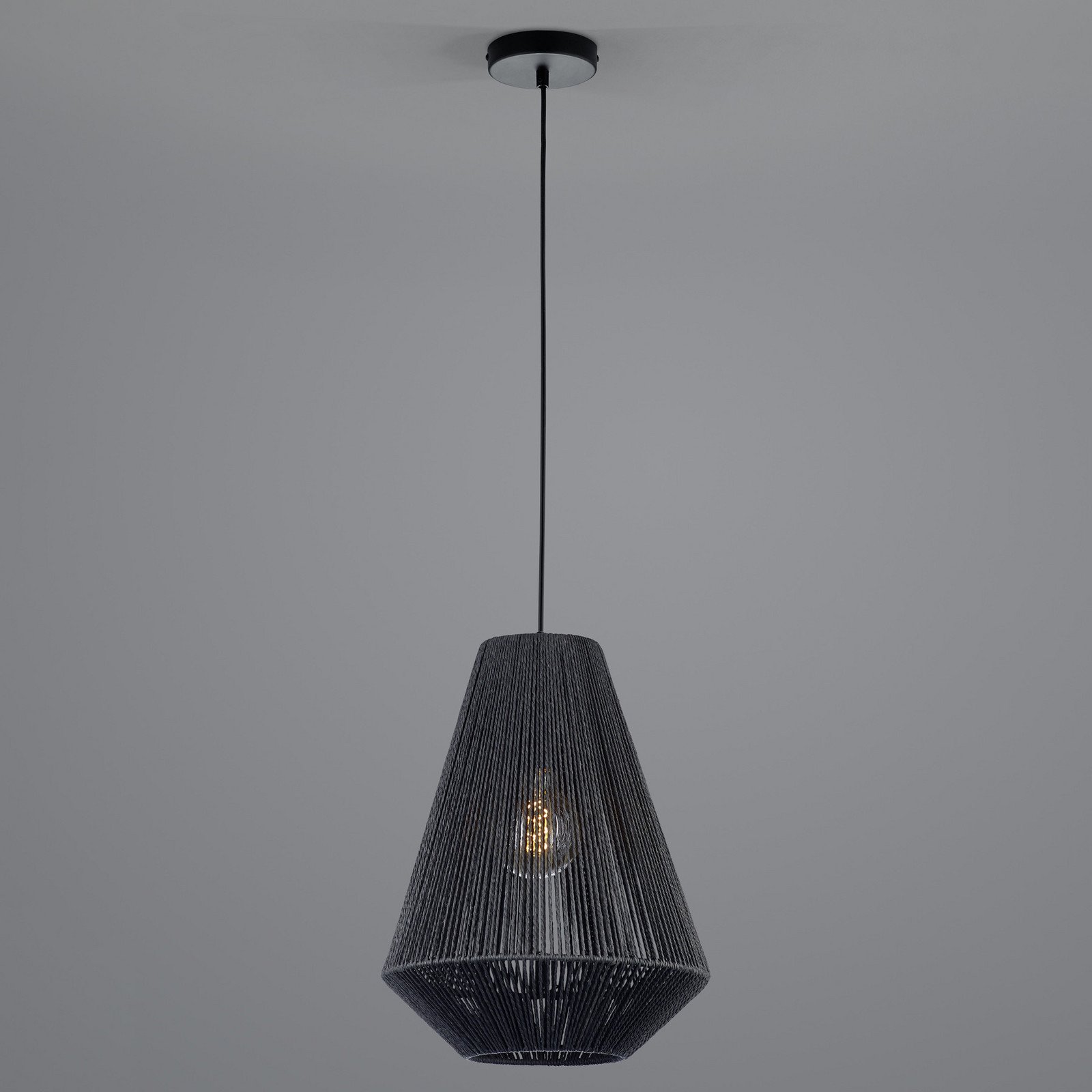 Lampă suspendată din hârtie negru Ø 33 cm