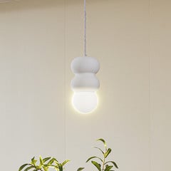 Lampa wisząca Lindby Nielson, Ø 12 cm, biały, gips