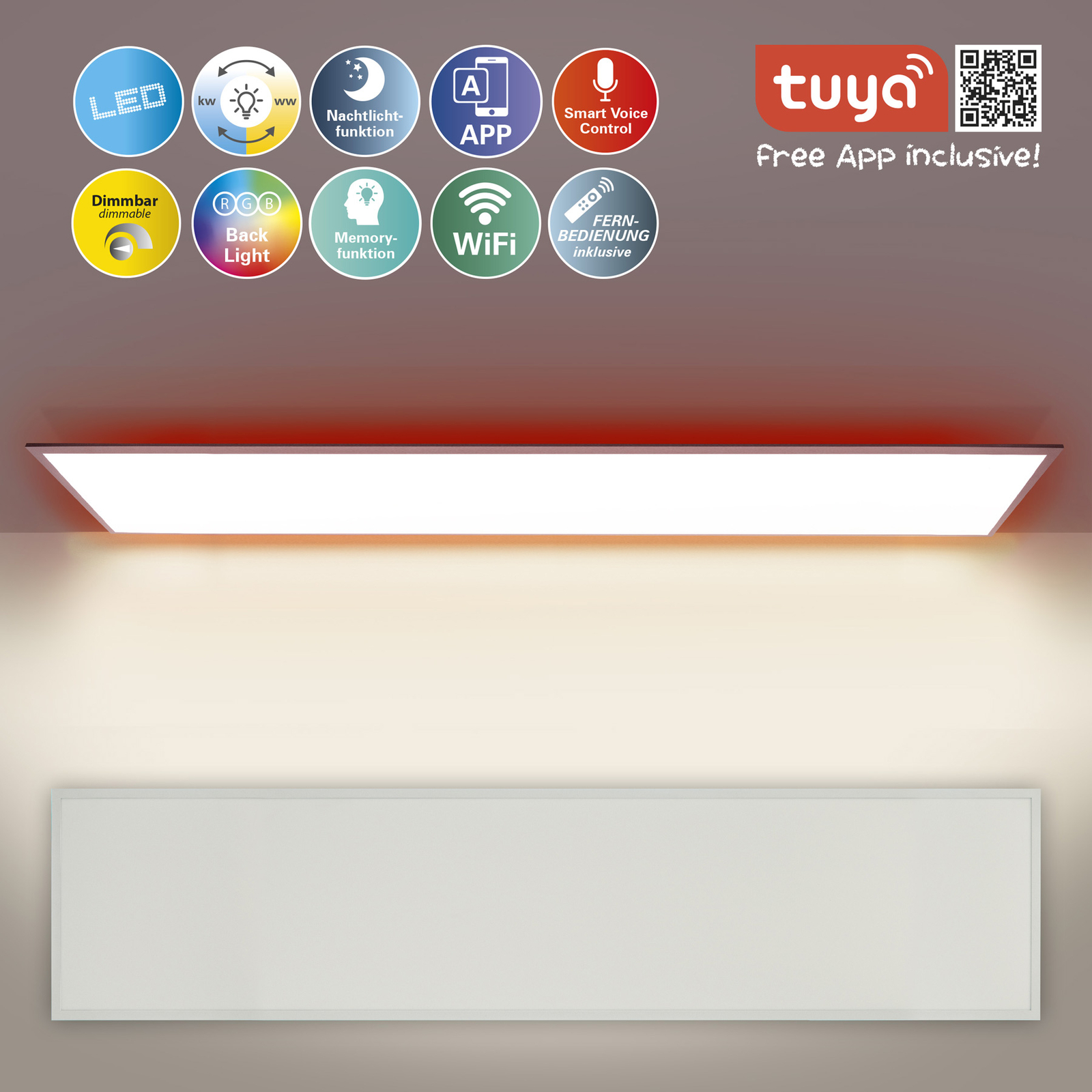 LED-paneeli Backlight SmartHome Tuya WiFi 100x25cm