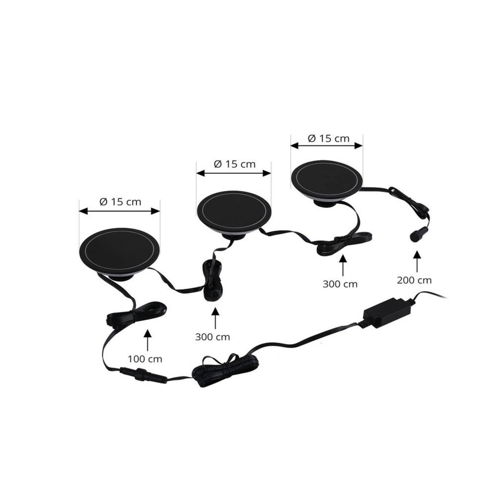 Thalas LED Smart Kerti lámpa 3 pcs. Fekete/Opál - Lindby