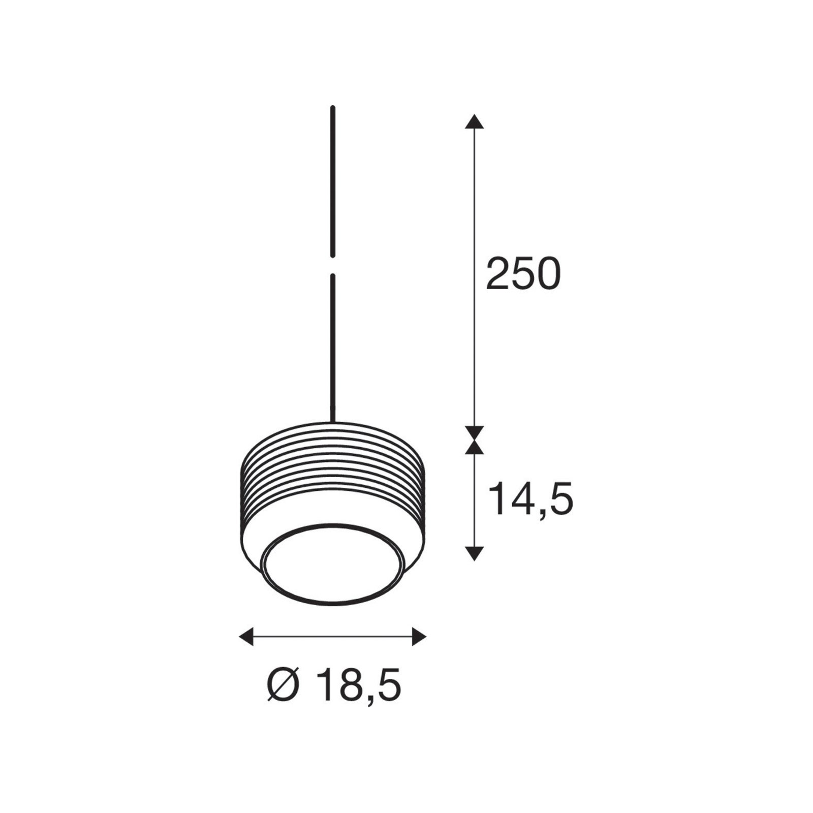 Pantilo Rope 19 lampada a sospensione, colore argento, acciaio, Ø 18,5 cm
