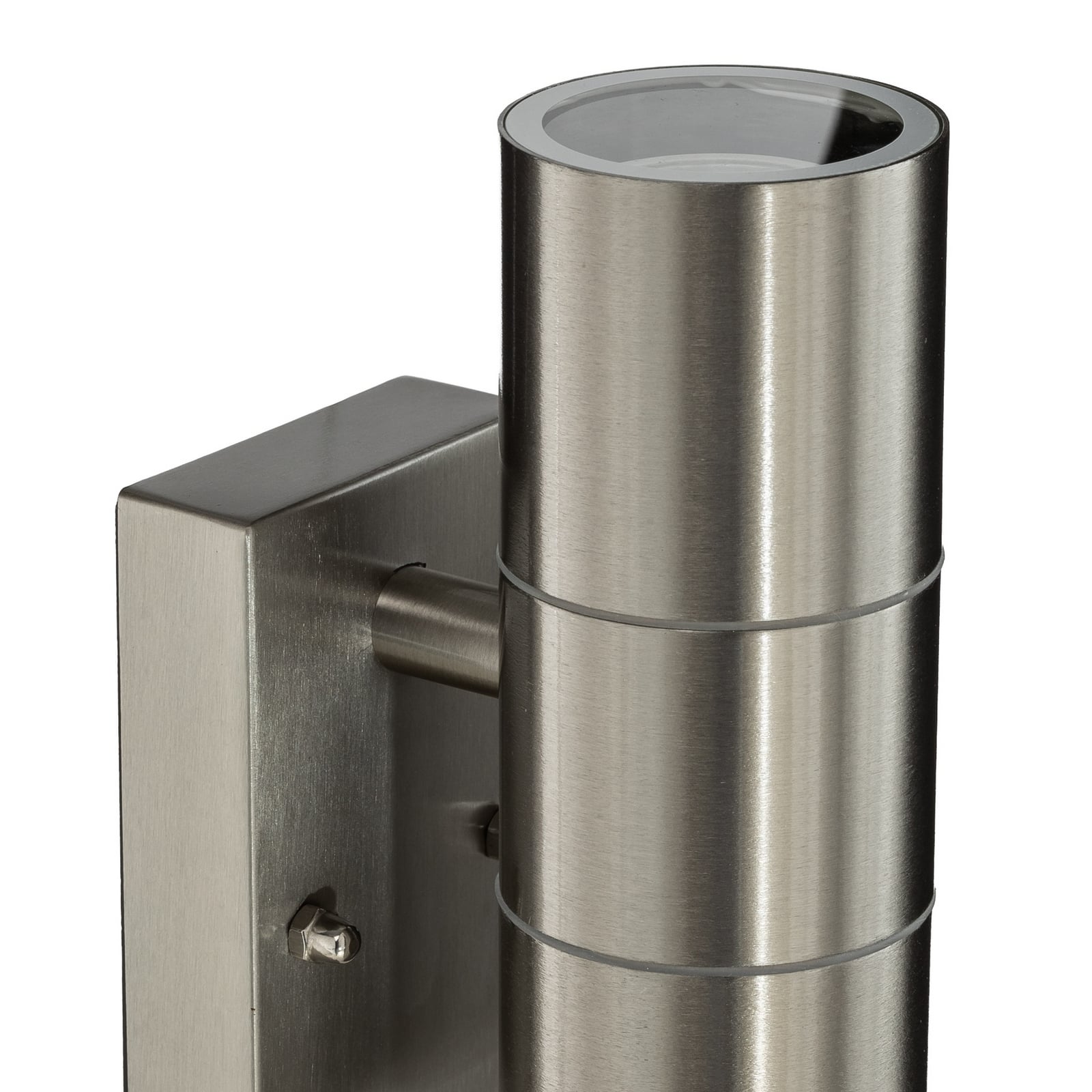 Lindby Außenwandleuchte Eyrin, Höhe 22 cm, Edelstahl, Sensor