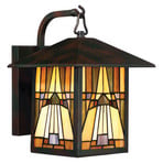 Außenwandleuchte Inglenook, buntes Glas