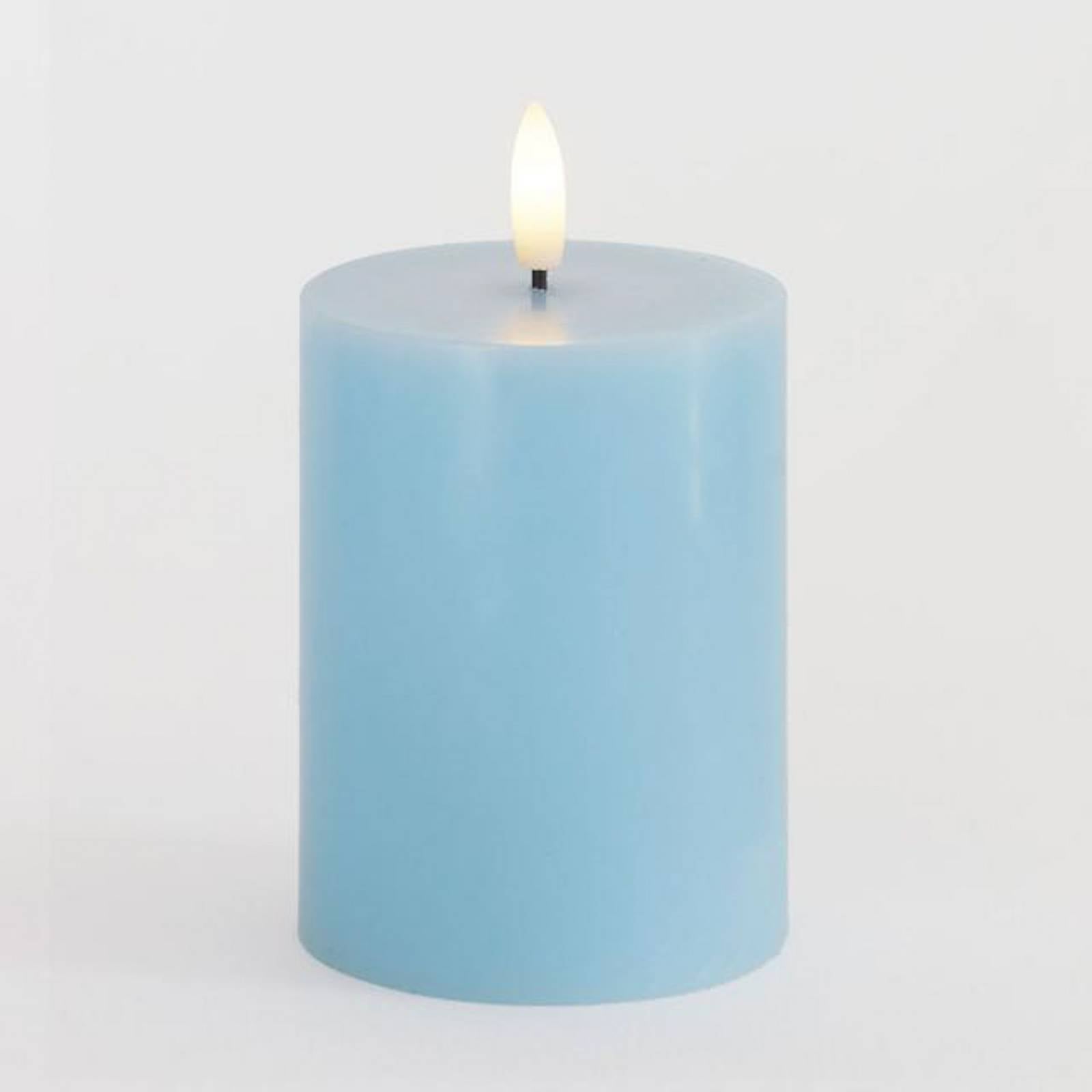 LED-Kerze Sille, blau, Höhe 10 cm, Wachs, Batteriebetrieb