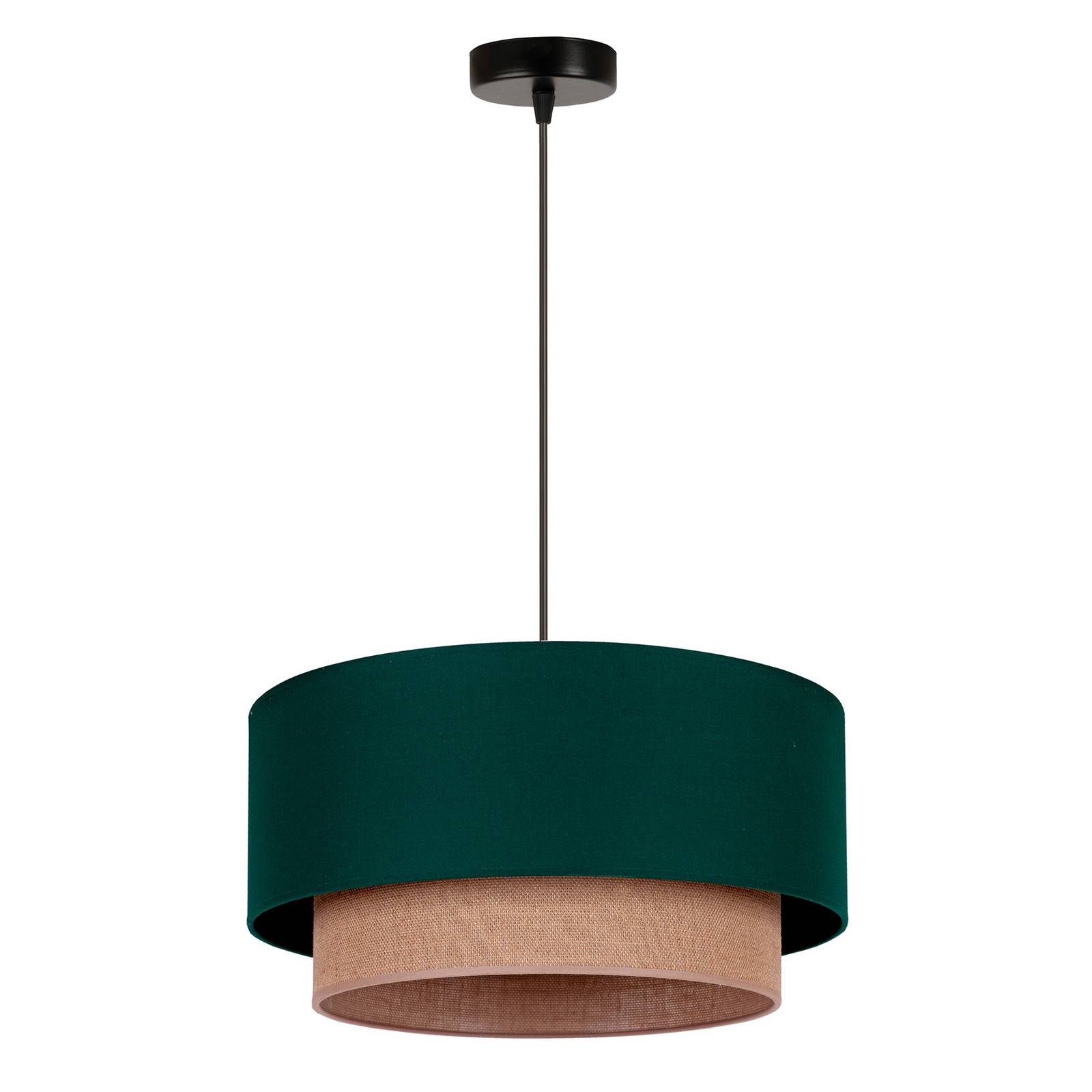 Żyrandol Boho Ø 45 cm 1-pkt. szałwiowa zieleń/juta