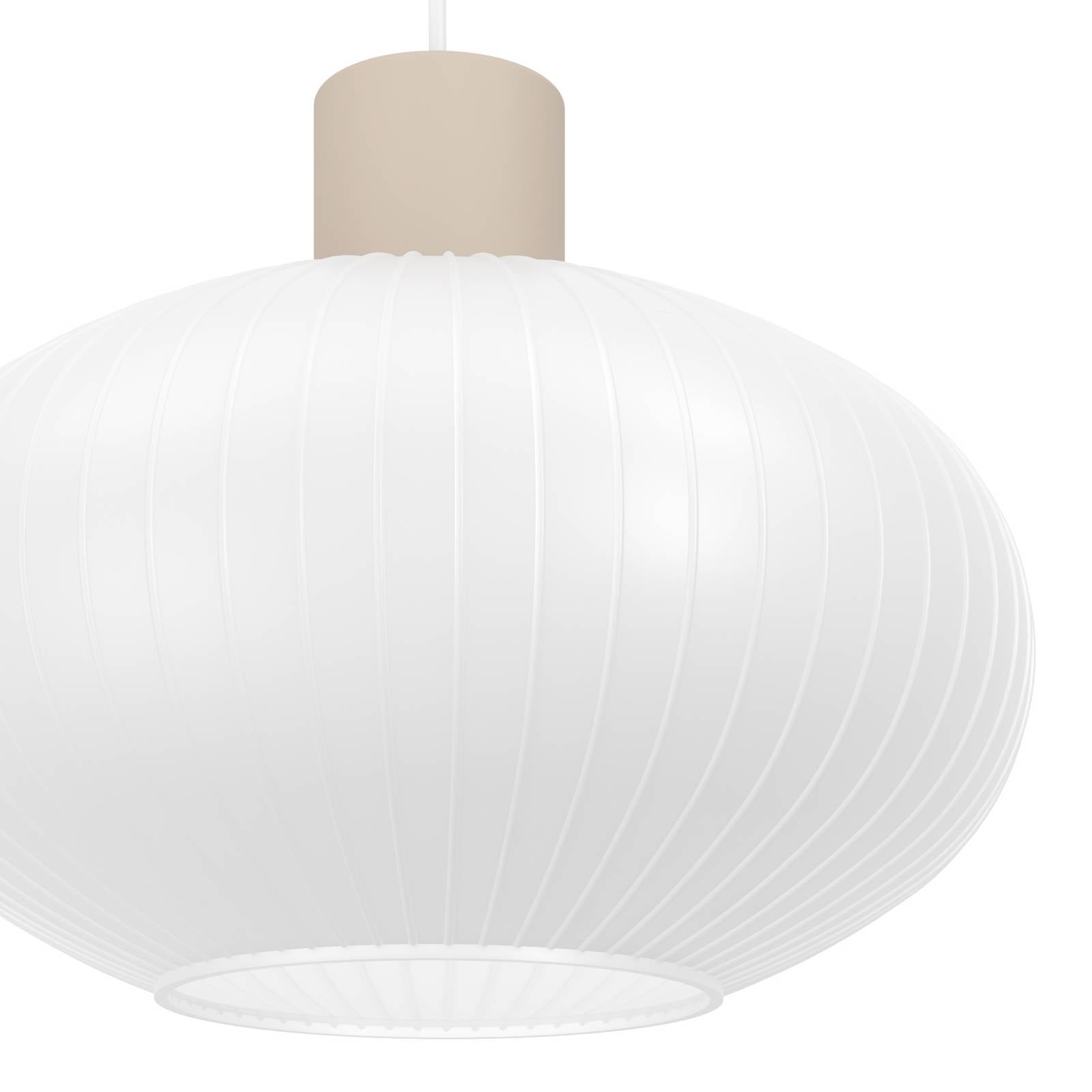 Żyrandol Dasmina, Ø 25 cm, biała/piaskowa, szkło, E27