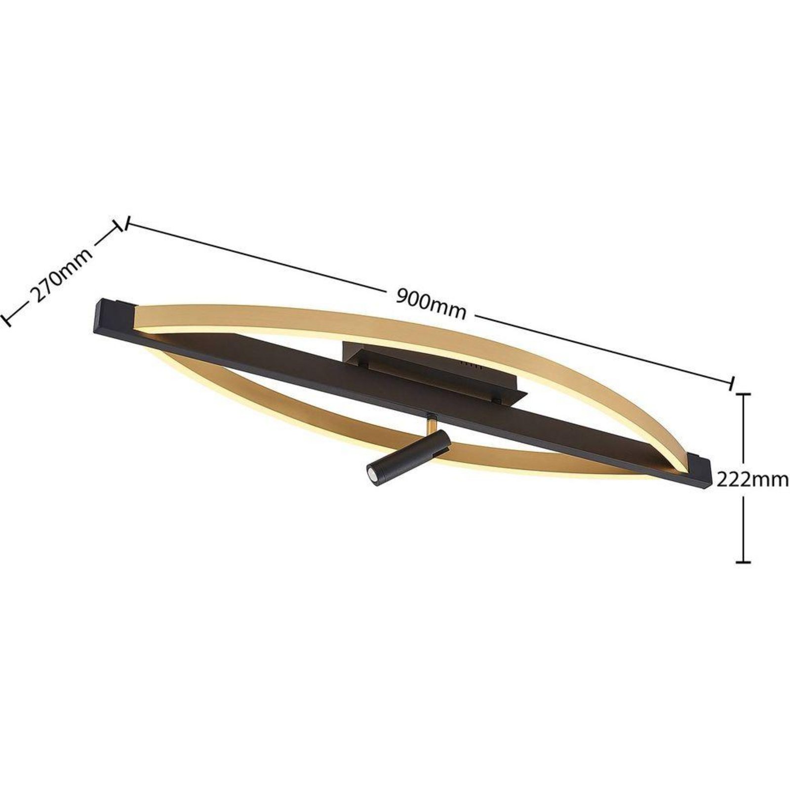 Matwei LED Oval Plafonieră Brass - Lucande