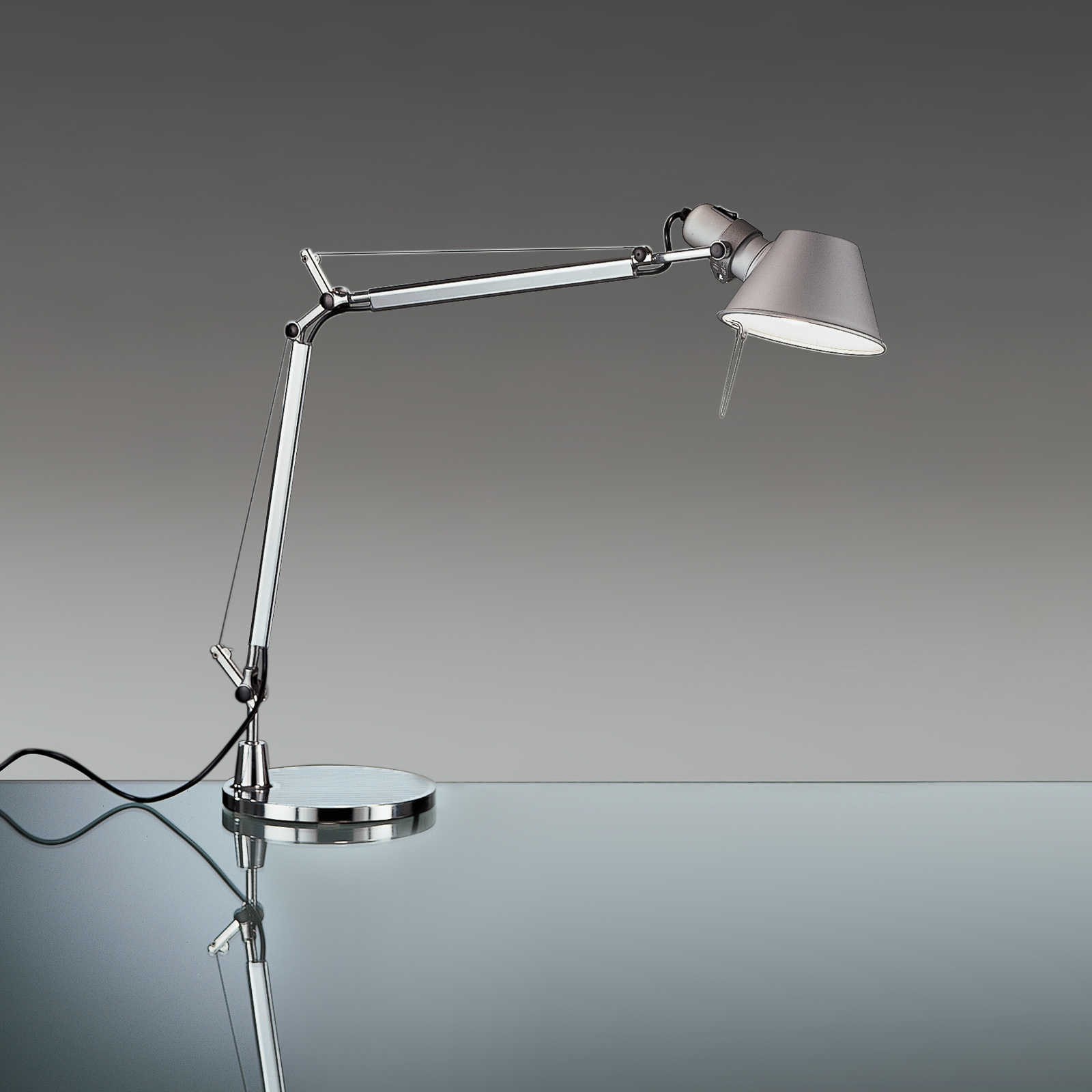 Artemide Tolomeo Mini Tischlampe alu mit Fuß