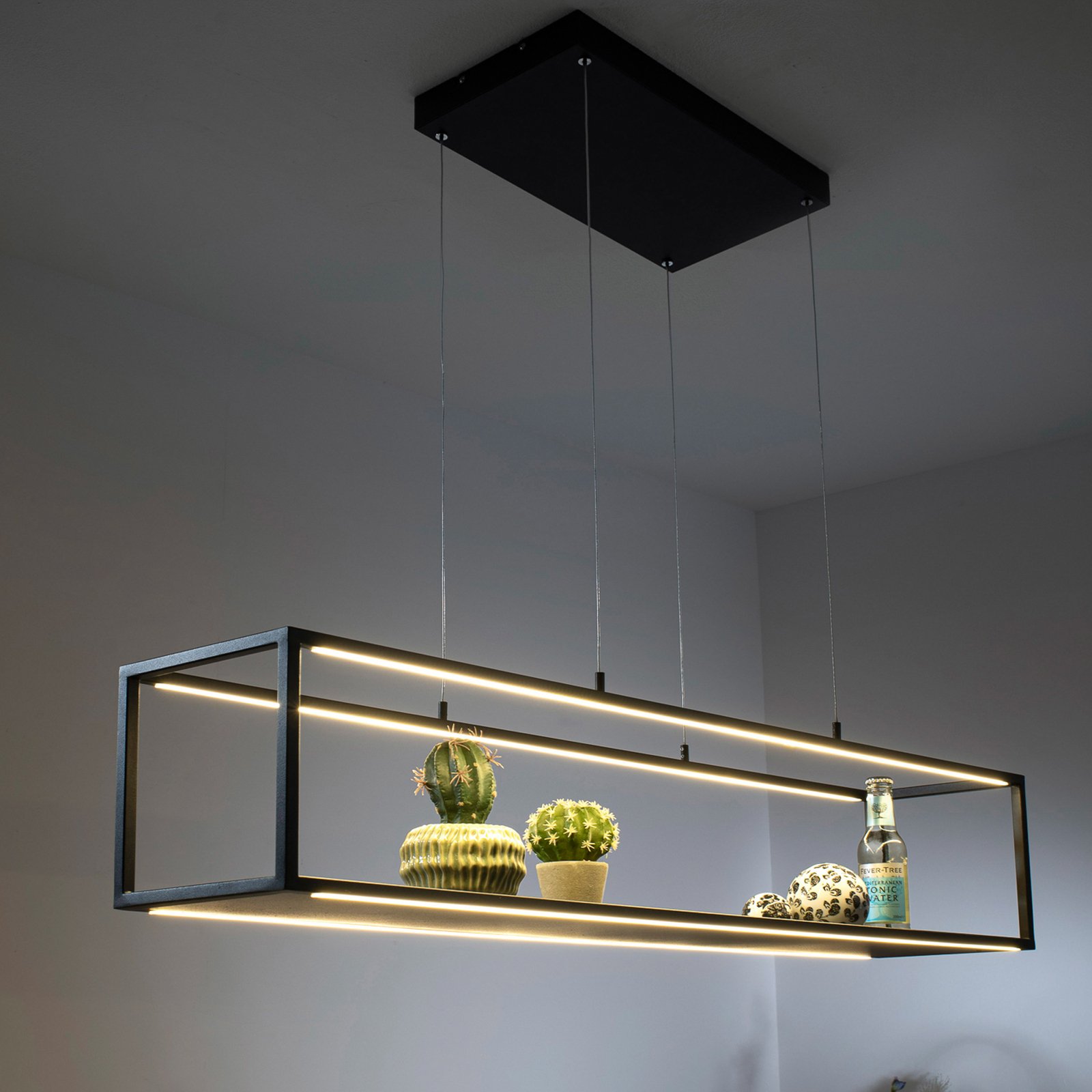 Paul Neuhaus Contura LED pendant light in black